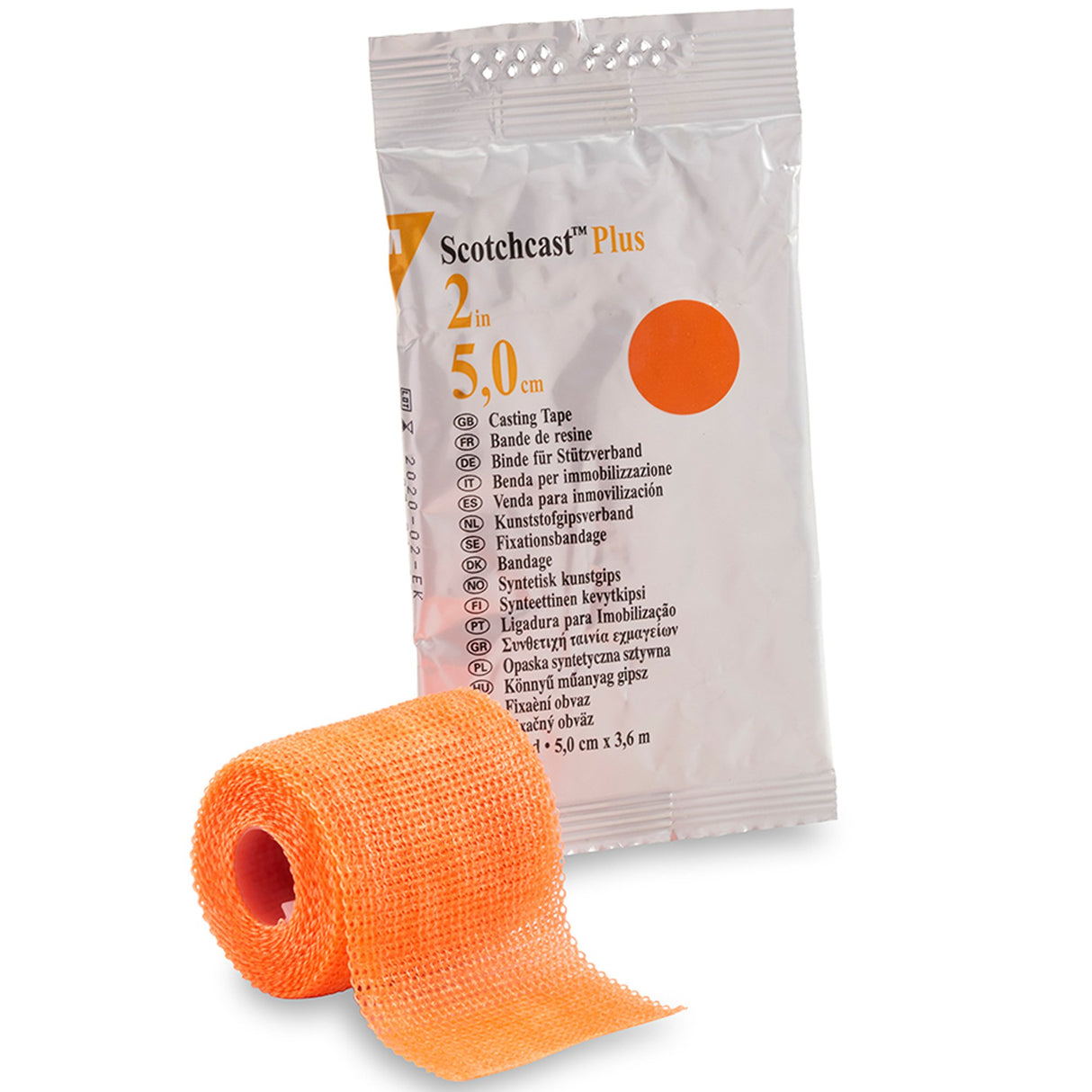 Cast Tape 3M™ Scotchcast™ Plus 2 Inch X 12 Foot Fiberglass / Resin Bright Orange - BeHope