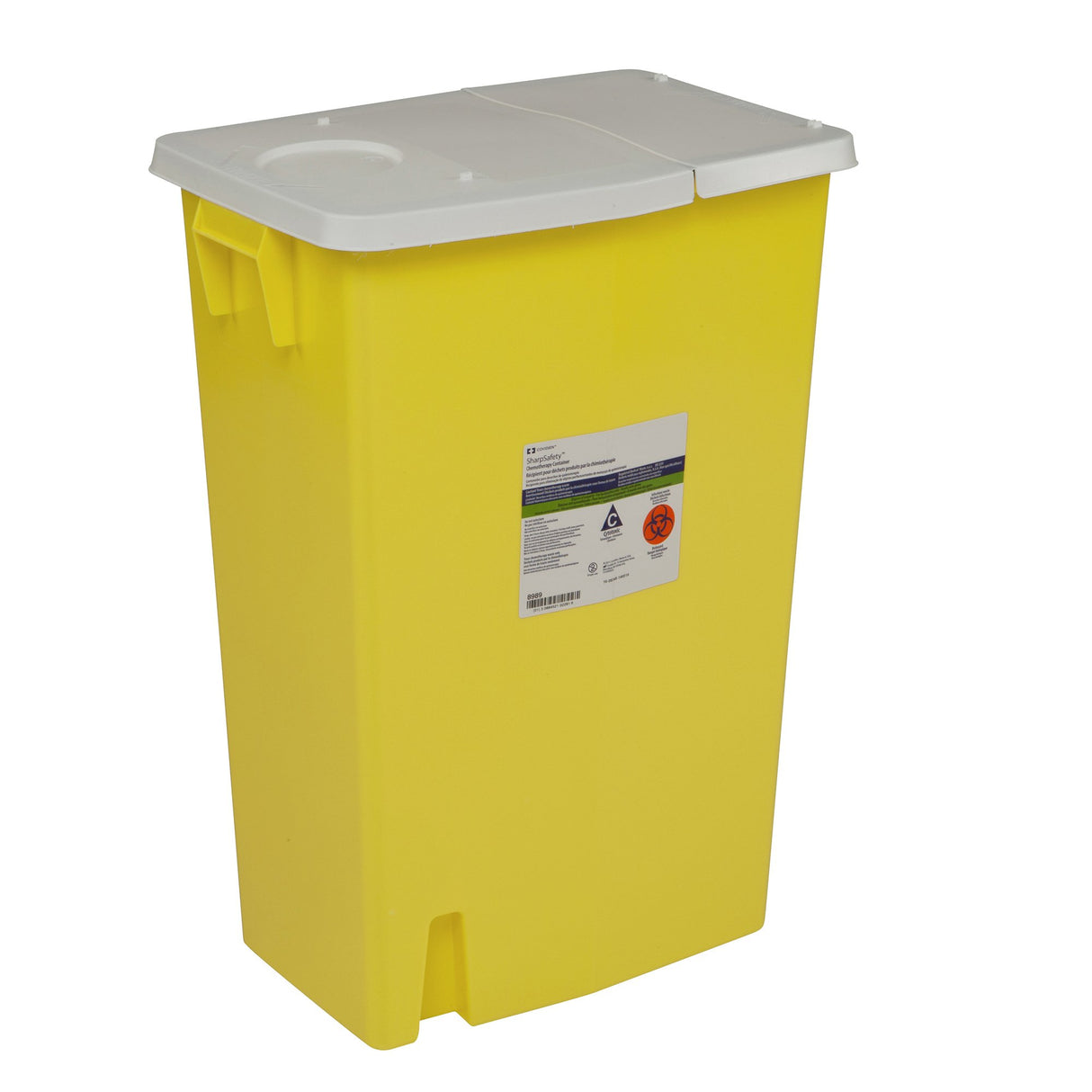 Chemotherapy Waste Container SharpSafety™ Yellow Base 26 H X 18-1/4 W X 12-3/4 D Inch Horizontal Entry 18 Gallon - BeHope