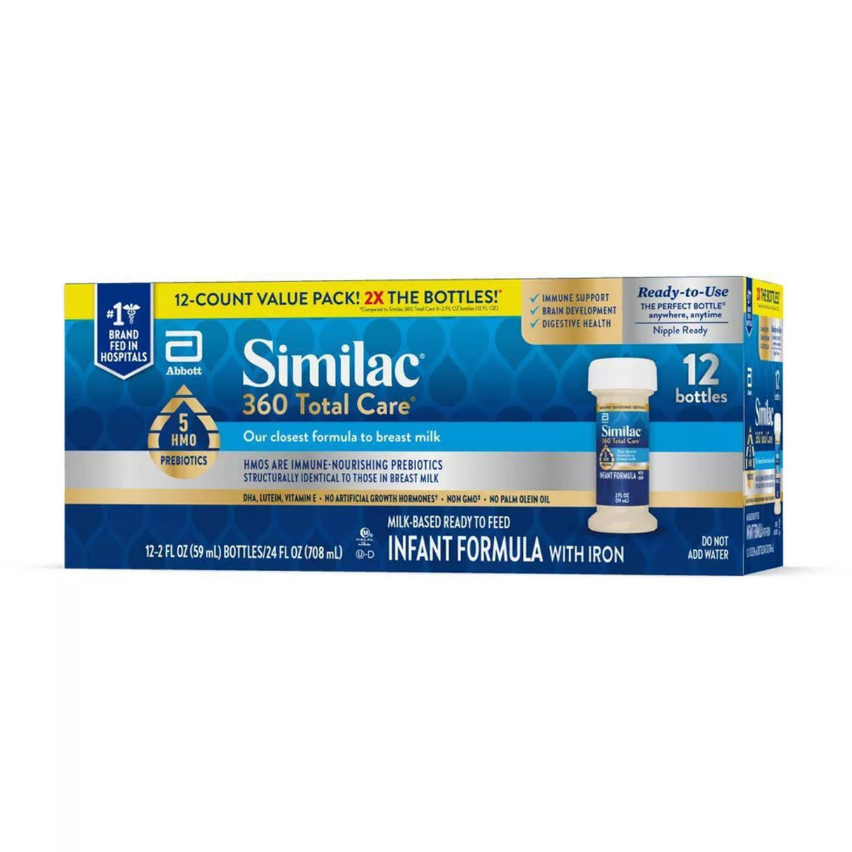Infant Formula Similac® 360 Total Care® Unflavored 2 oz. Bottle Liquid Iron - BeHope