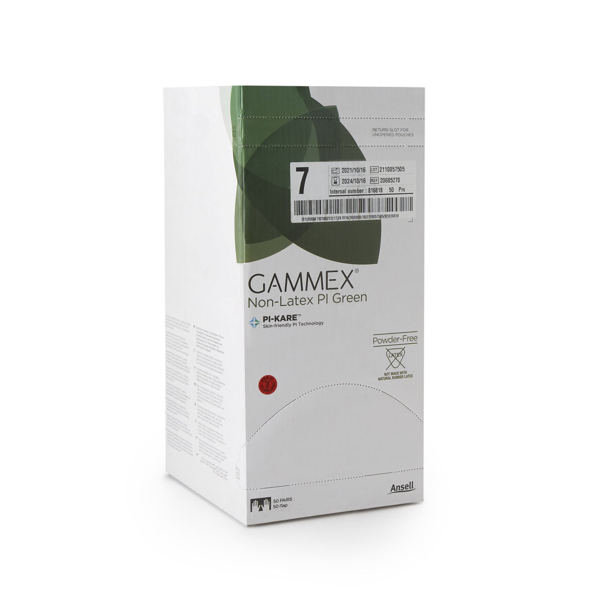 Surgical Glove GAMMEX® Non-Latex PI Green Size 7 Sterile Polyisoprene Standard Cuff Length Micro-Textured Light Green Chemo Tested - BeHope
