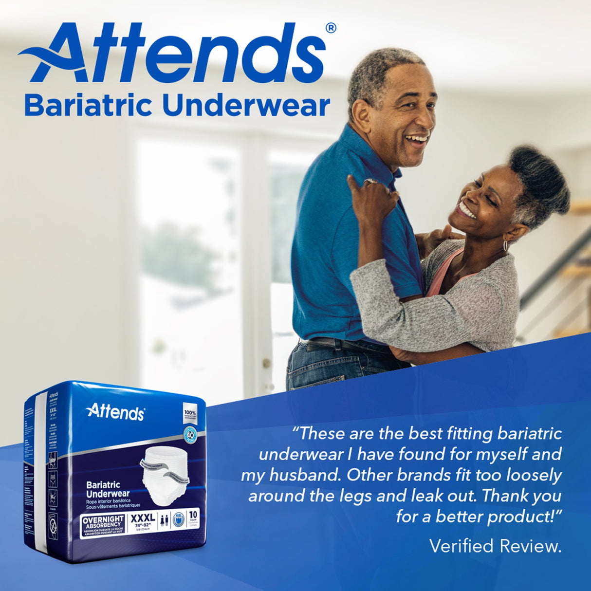 Unisex Adult Absorbent Underwear Attends® Bariatric Pull On with Tear Away Seams 3X-Large Disposable Heavy Absorbency - BeHope