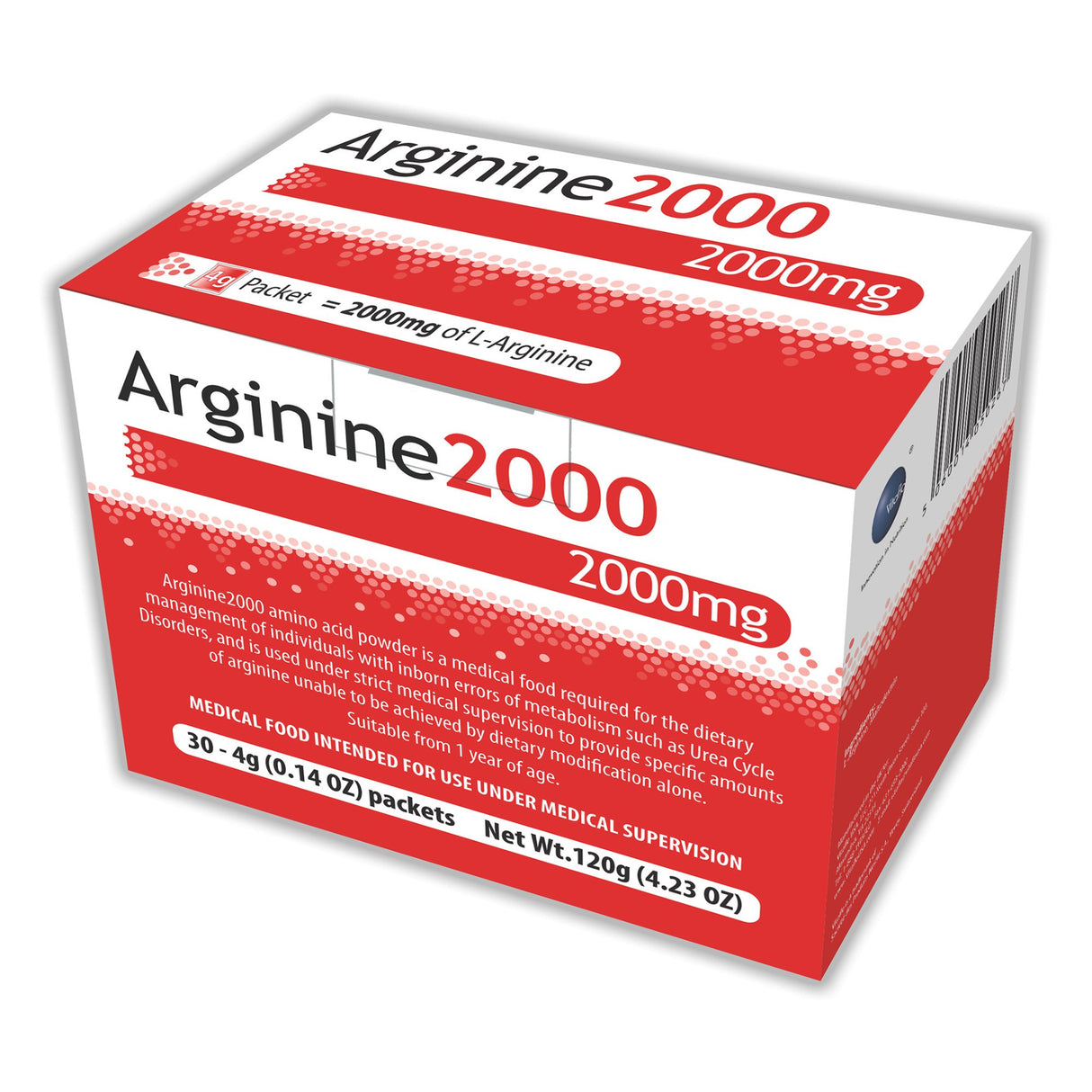 Oral Supplement Arginine 2000 Unflavored Powder 4 Gram Individual Packet - BeHope
