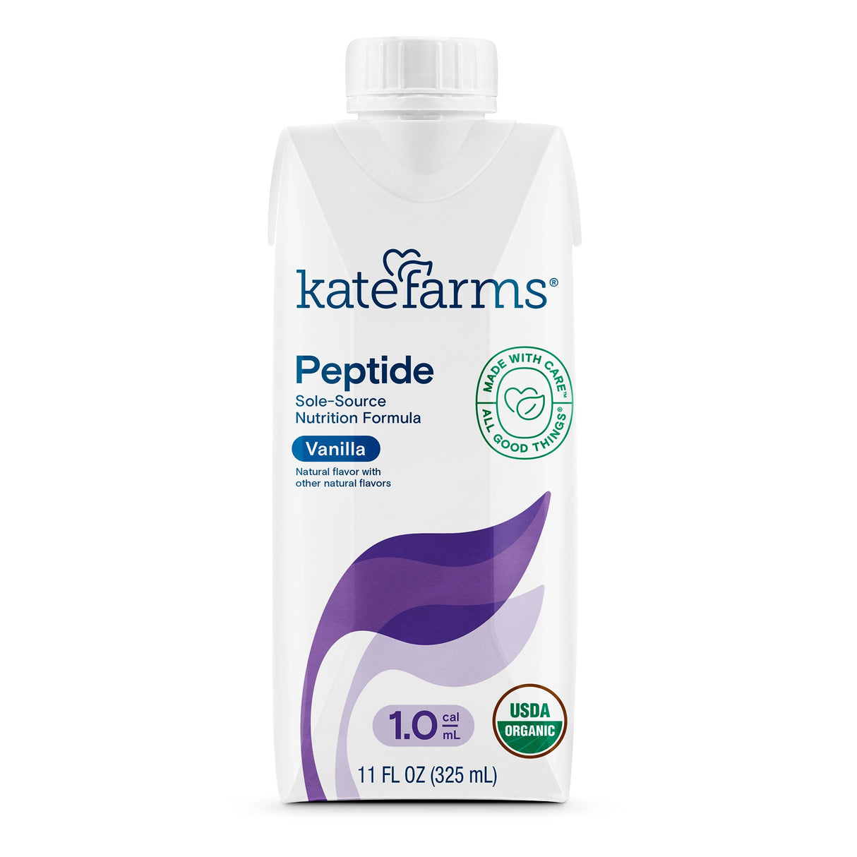 Oral Supplement Kate Farms Peptide 1.0 Vanilla Flavor Liquid 11 oz. Carton - BeHope
