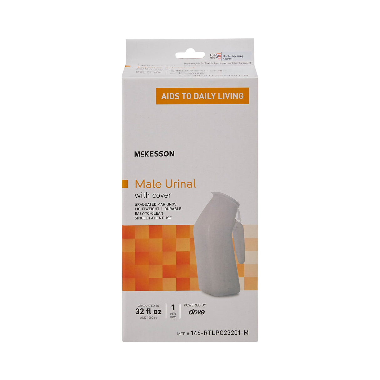 Male Urinal McKesson 32 oz. / 946 mL With Closure Single Patient Use - BeHope