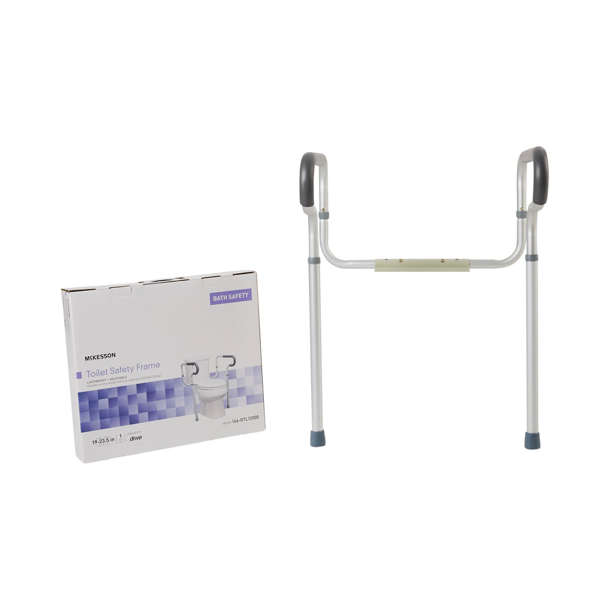 Toilet Safety Rail McKesson Gray Aluminum - BeHope