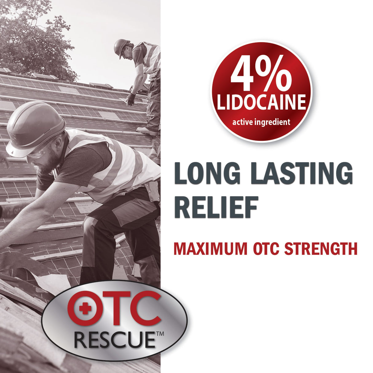 Topical Pain Relief OTC RESCUE 4% Strength Lidocaine Patch 30 per Box - BeHope