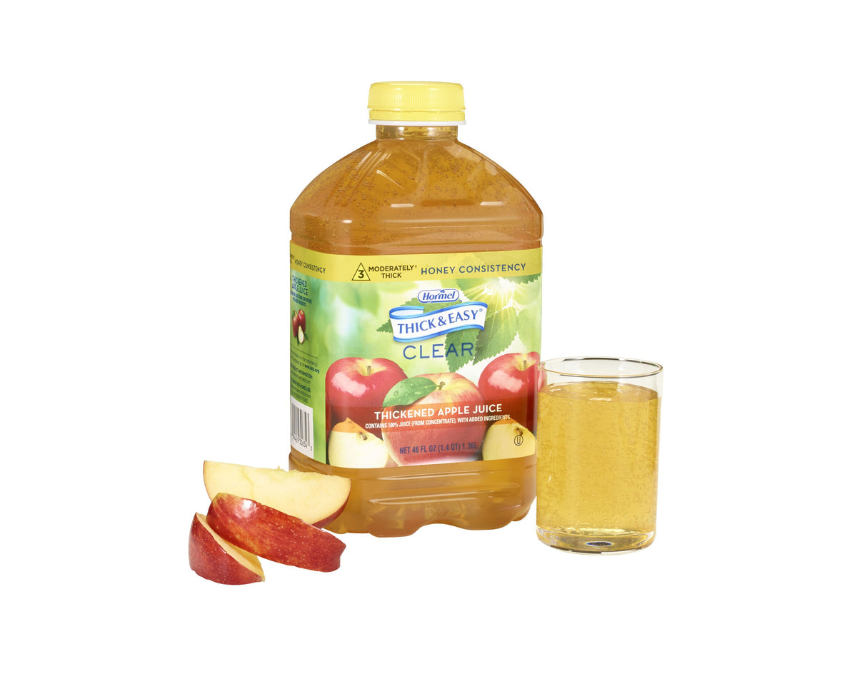 Thickened Beverage Thick & Easy® 46 oz. Bottle Apple Flavor Liquid IDDSI Level 3 Moderately Thick/Liquidized - BeHope