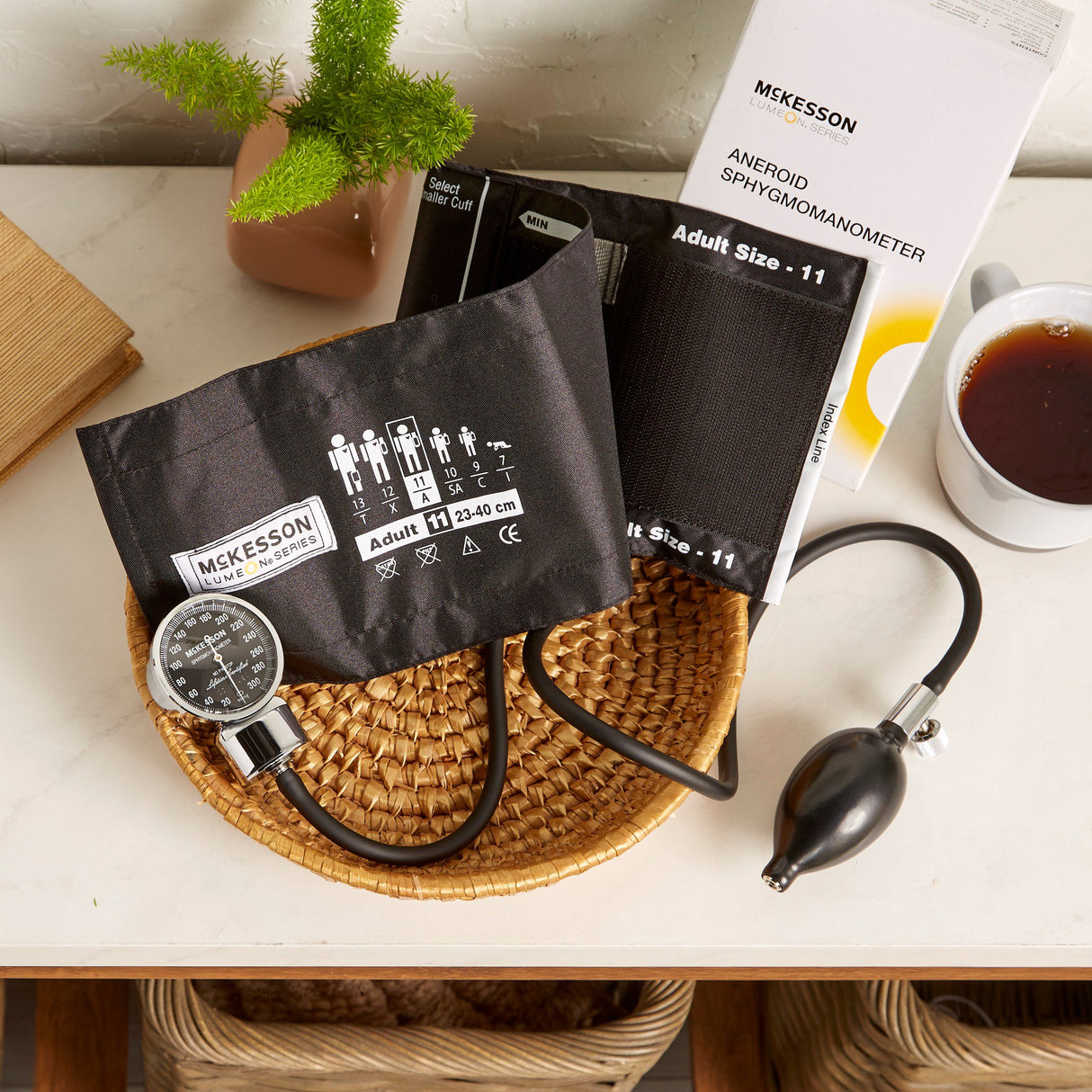 Aneroid Sphygmomanometer Unit McKesson LUMEON™ Adult Cuff Nylon Cuff 23 - 40 cm Pocket Aneroid - BeHope