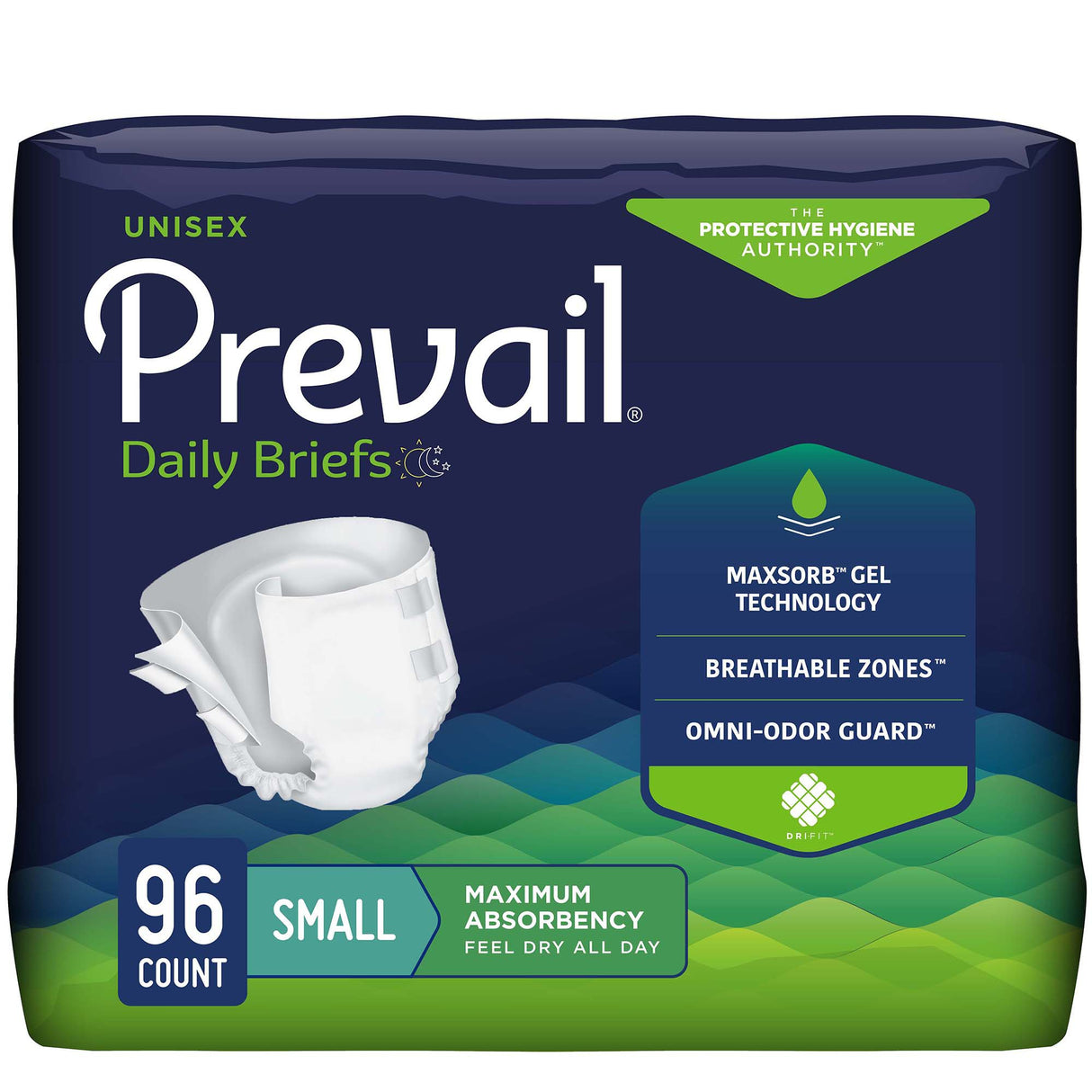 Unisex Adult Incontinence Brief Prevail® Daily Small Disposable Heavy Absorbency - BeHope