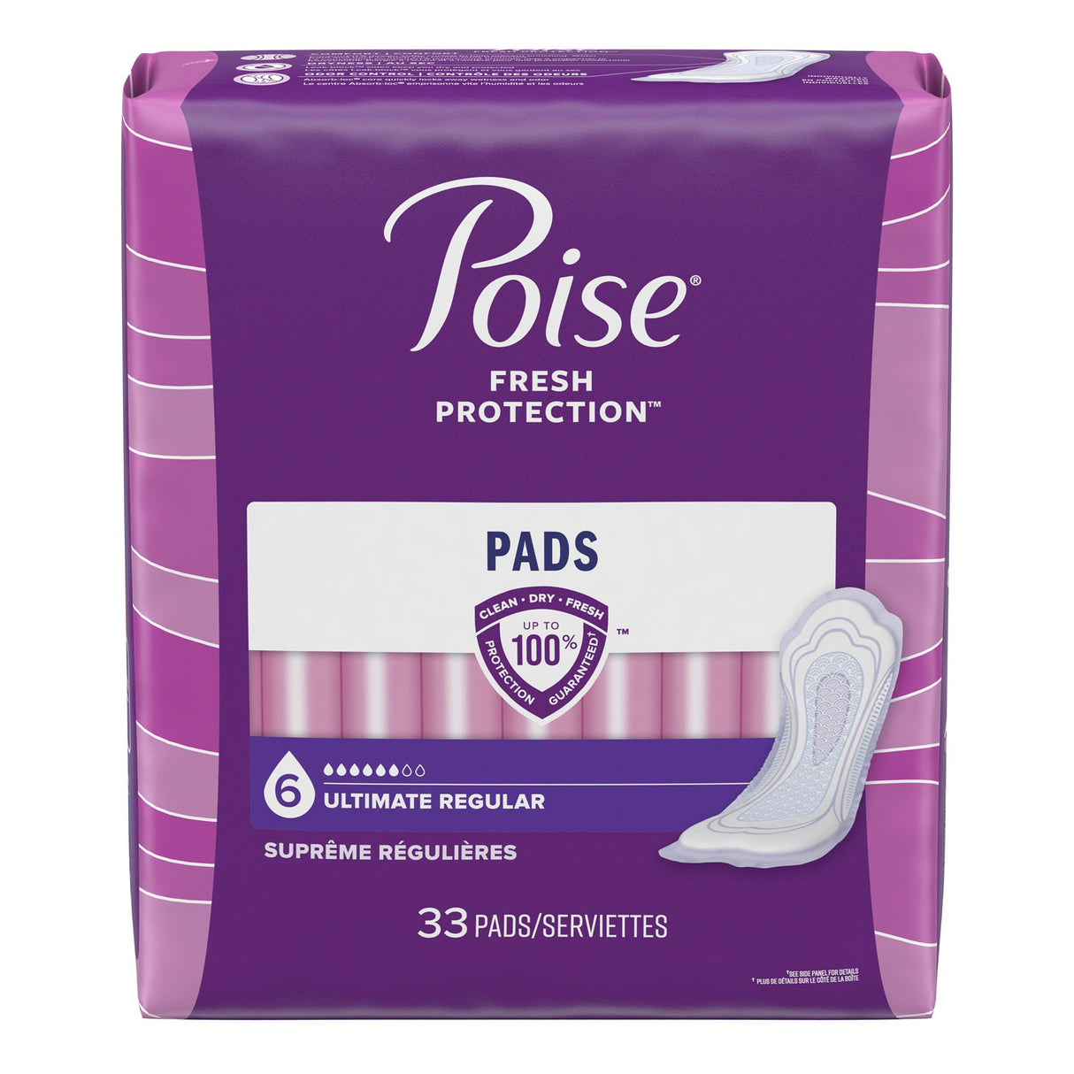 Bladder Control Pad Poise® Fresh Protection™ 4.1 X 14 Inch Heavy Absorbency Sodium Polyacrylate Core One Size Fits Most - BeHope