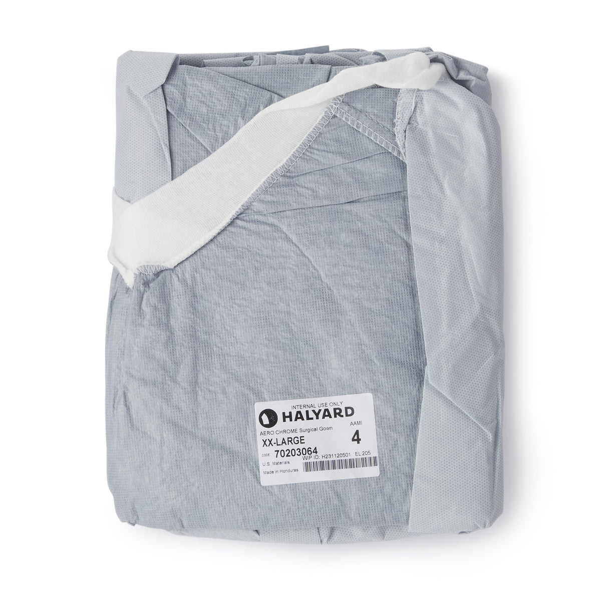 Surgical Gown with Towel Aero Chrome 2X-Large Silver Sterile AAMI Level 4 Disposable - BeHope