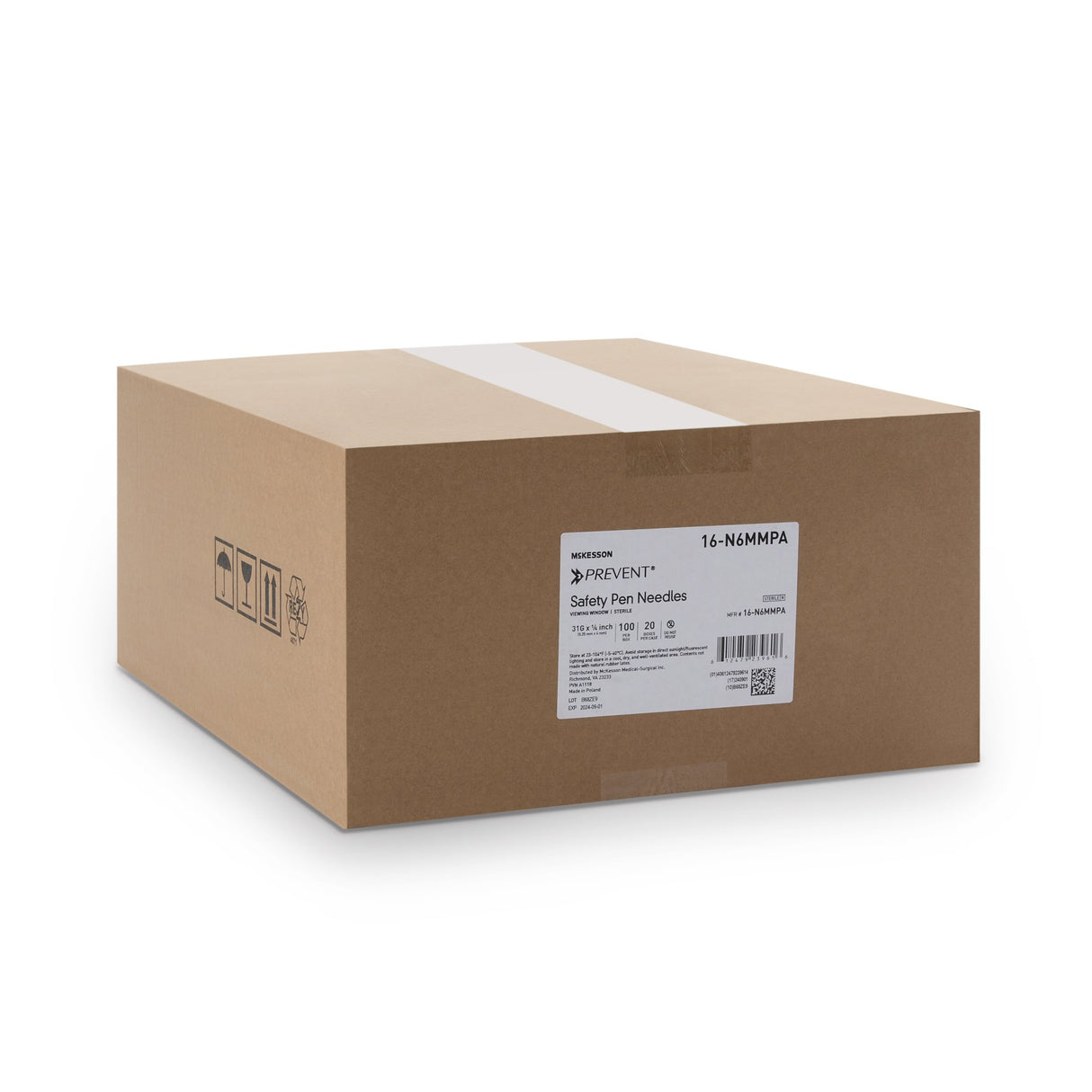 Safety Insulin Pen Needle McKesson Prevent® 31 Gauge 6 mm Length Automatic Safety Without Back-End Shield - BeHope