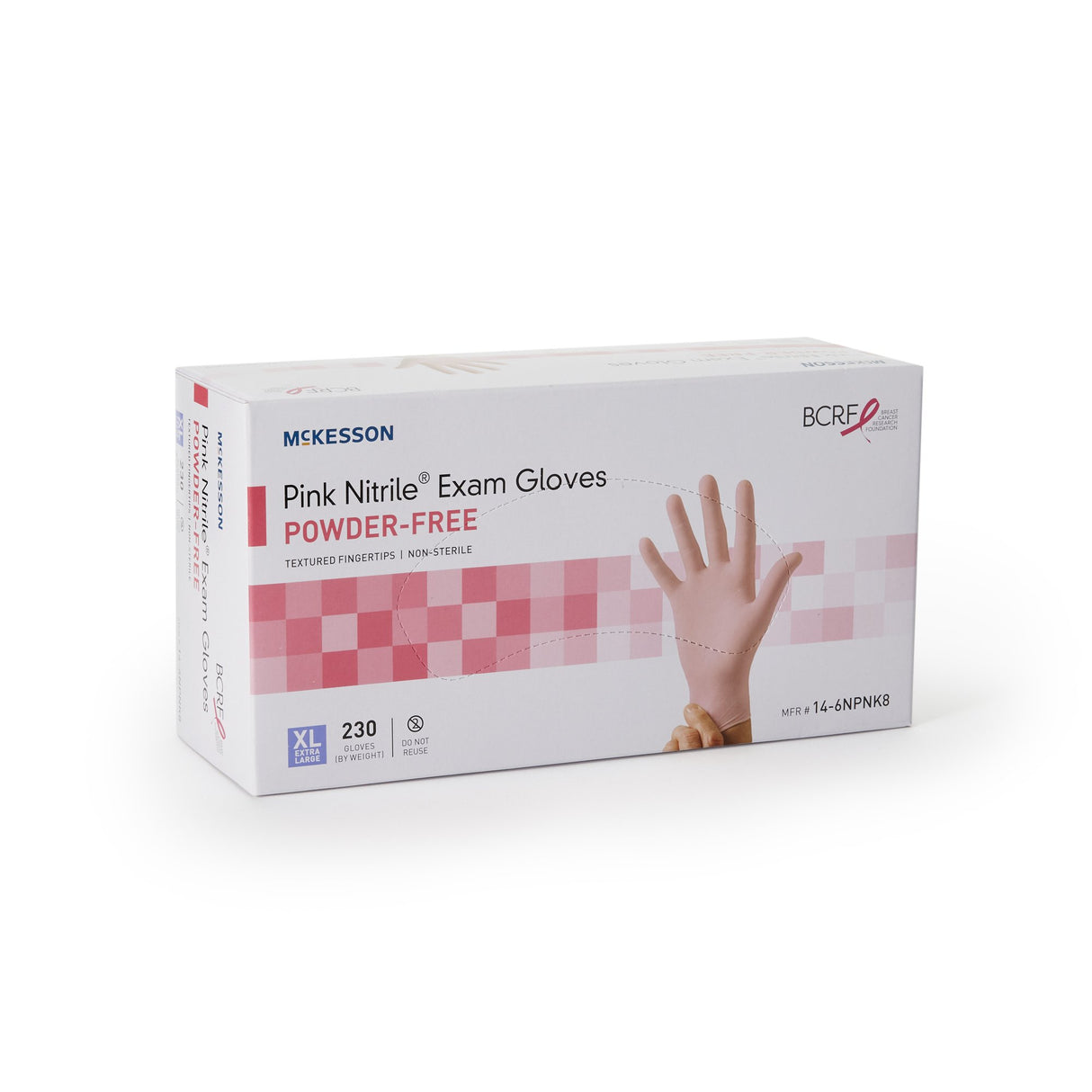 Exam Glove McKesson Pink Nitrile® X-Large NonSterile Nitrile Standard Cuff Length Textured Fingertips Pink Not Rated - BeHope