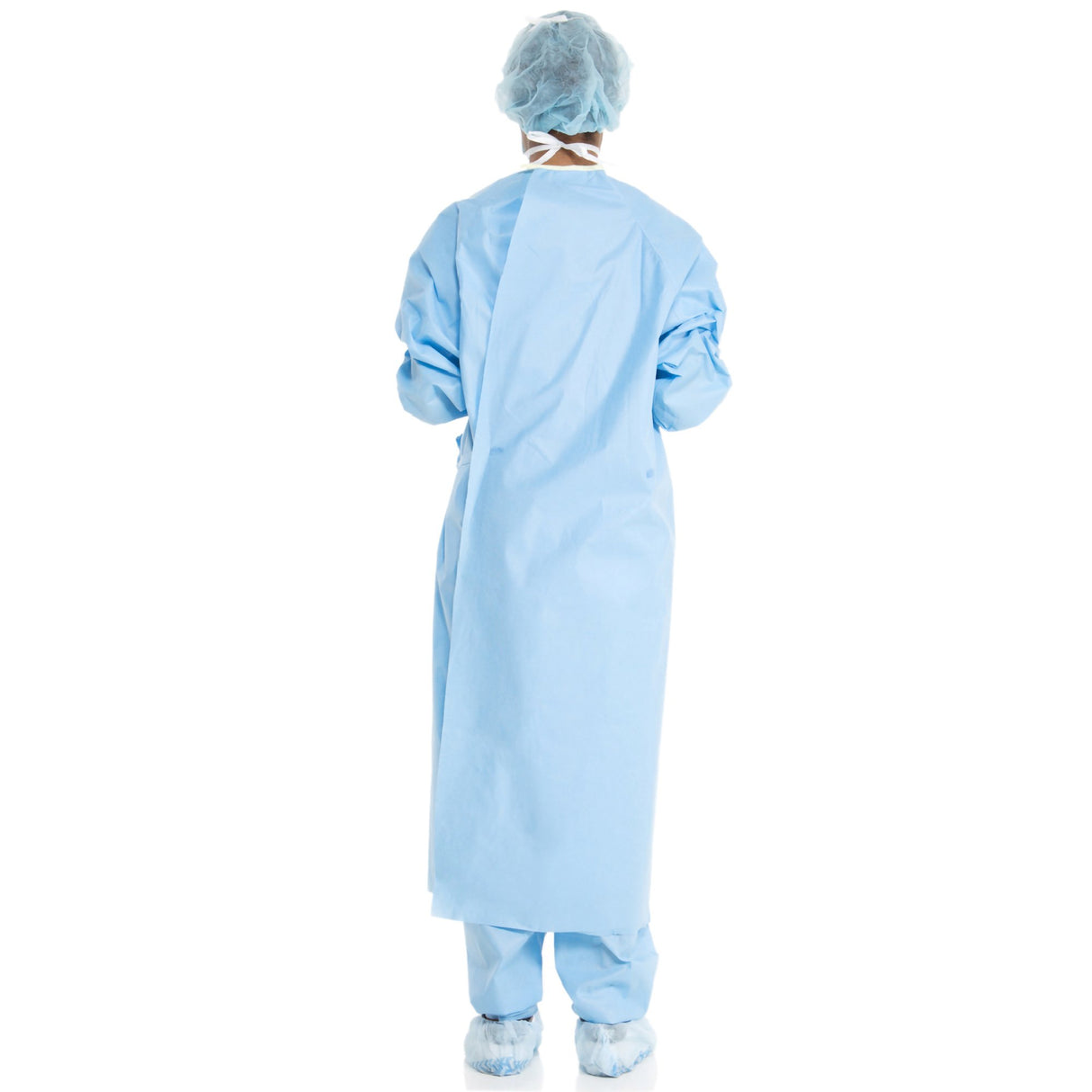 Non-Reinforced Surgical Gown with Towel ULTRA Small Blue Sterile AAMI Level 3 Disposable - BeHope