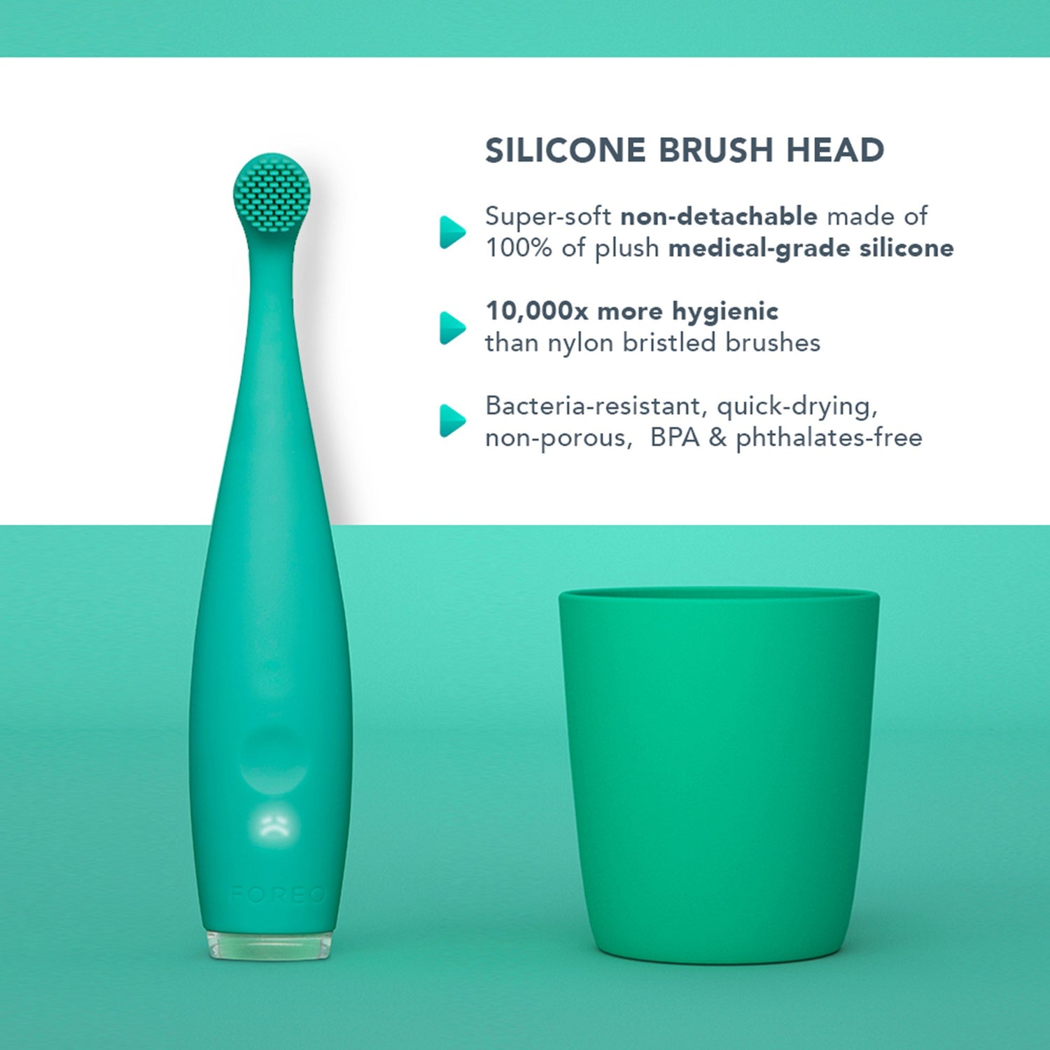 Sonic Toothbrush ISSA™ baby Kiwi Green Panda Ages Birth to 4 Years Silicone - BeHope