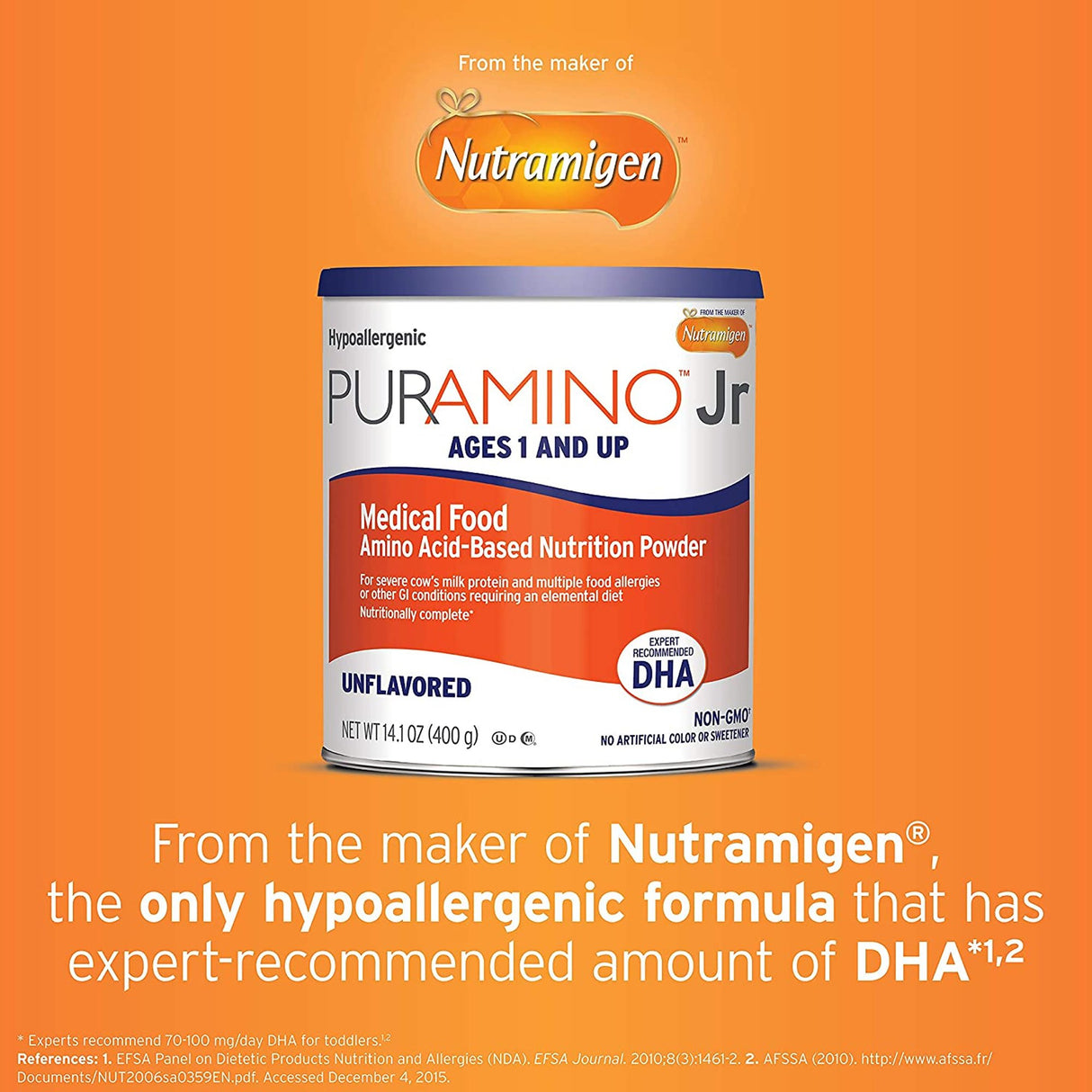 Pediatric Oral Supplement PurAmino™ Jr Unflavored 14.1 oz. Can Powder Amino Acid Cow's Milk Allergy - BeHope