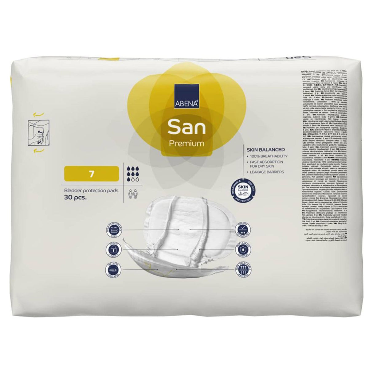 Incontinence Liner Abena® San Premium 14.1 X 24.8 Inch Heavy Absorbency Fluff / Polymer Core Size 7 - BeHope