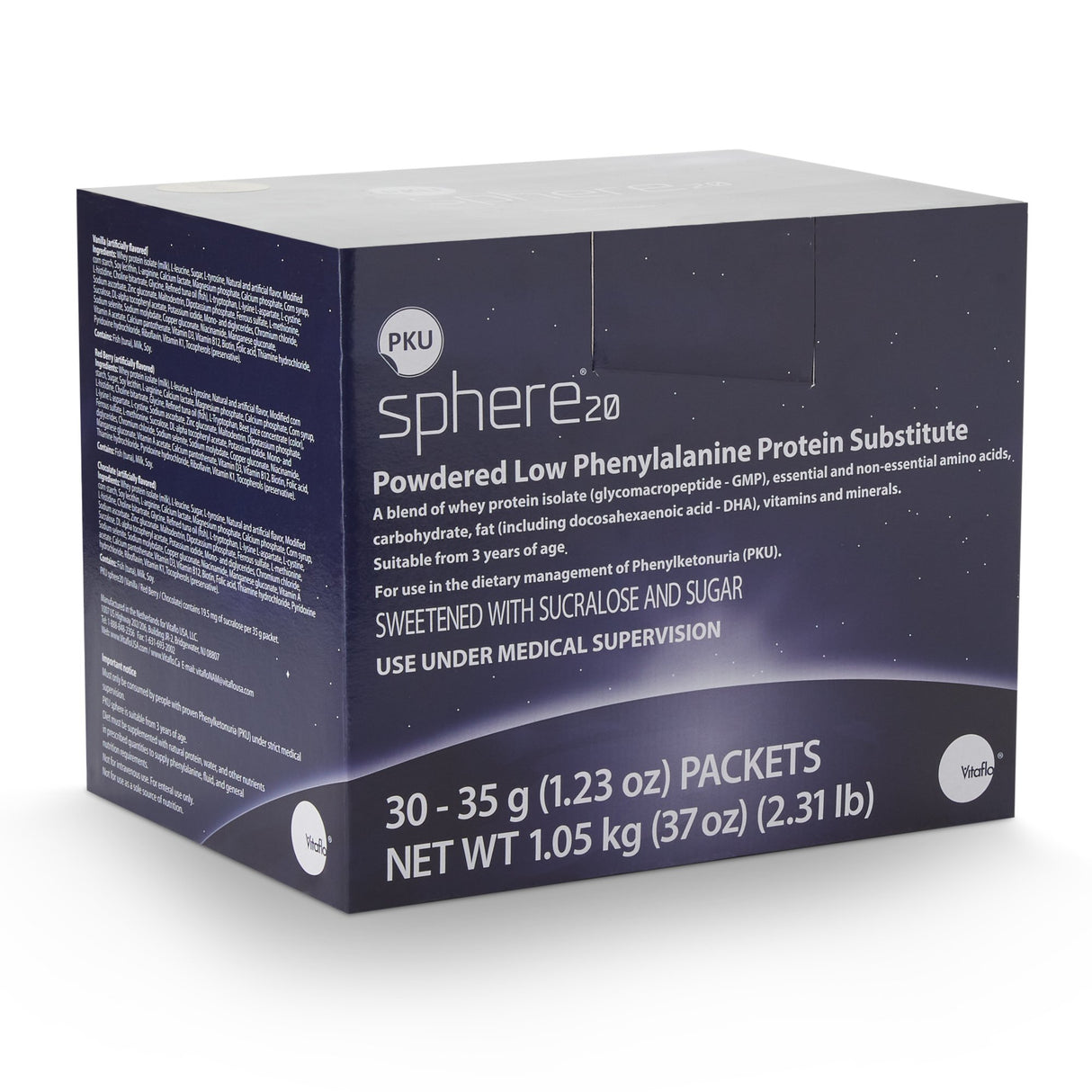 Oral Supplement PKU sphere® 20 Vanilla Flavor Powder 35 Gram Individual Packet - BeHope
