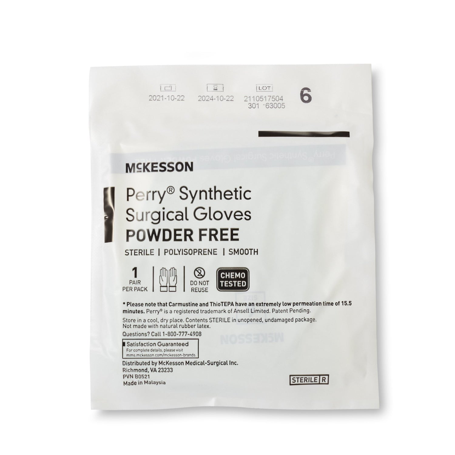 Surgical Glove McKesson Perry® Performance Plus Size 6 Sterile Polyisoprene Standard Cuff Length Smooth Green Chemo Tested - BeHope