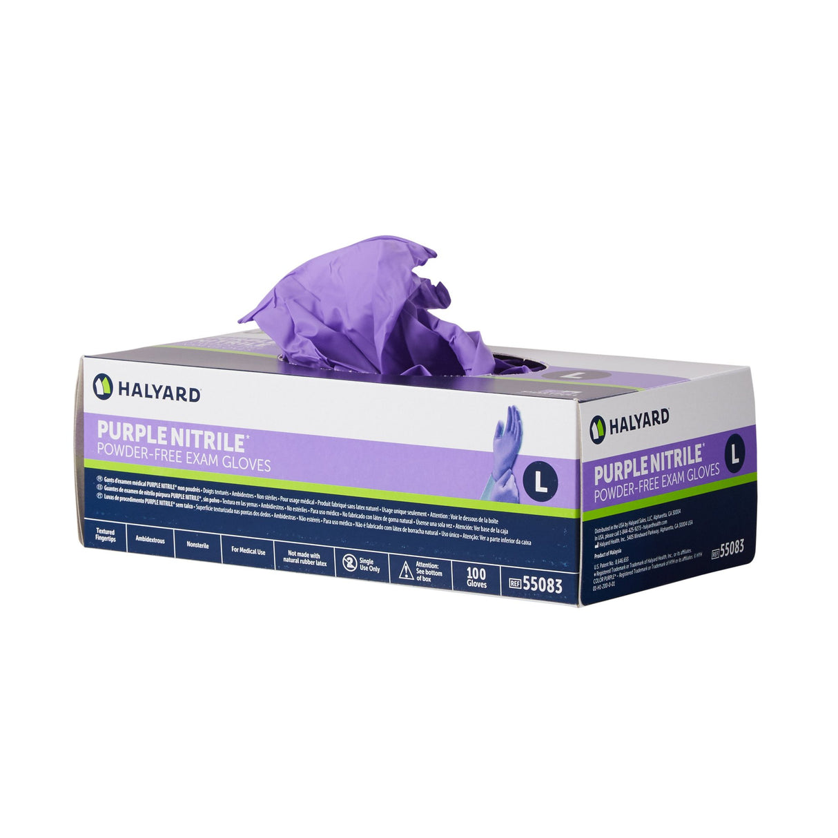 Exam Glove Purple Nitrile® Large NonSterile Nitrile Standard Cuff Length Textured Fingertips Purple Chemo Tested - BeHope