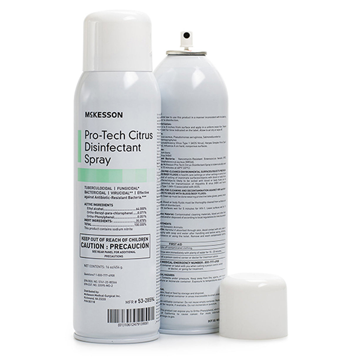 McKesson Pro-Tech Surface Disinfectant Cleaner Alcohol Based Aerosol Spray Liquid 16 oz. Can Citrus Scent NonSterile - BeHope