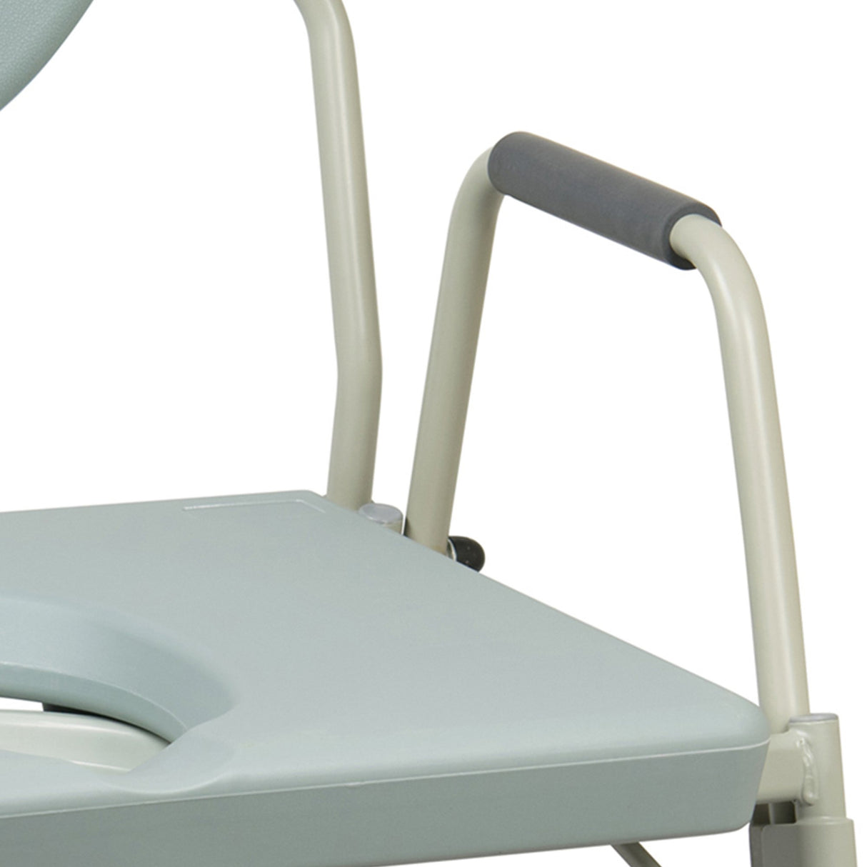 Commode Chair McKesson Drop Arms Steel Frame Padded Backrest 23-1/4 Inch Seat Width 1000 lbs. Weight Capacity - BeHope
