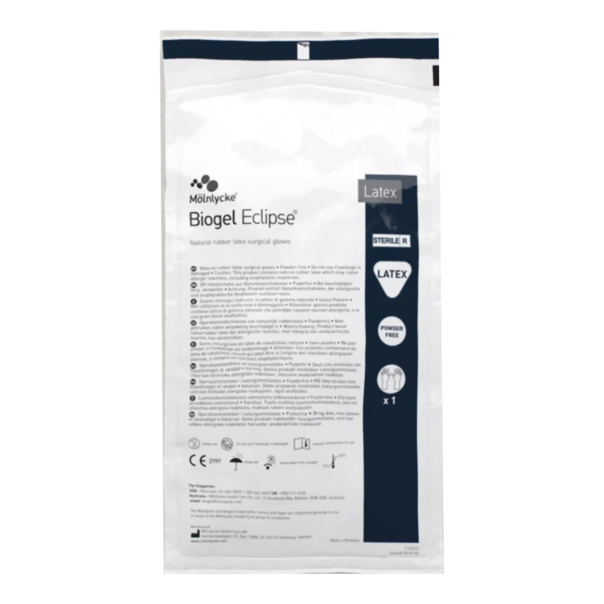 Surgical Glove Biogel® Eclipse™ Size 7.5 Sterile Latex Standard Cuff Length Micro-Textured Straw Not Chemo Approved - BeHope