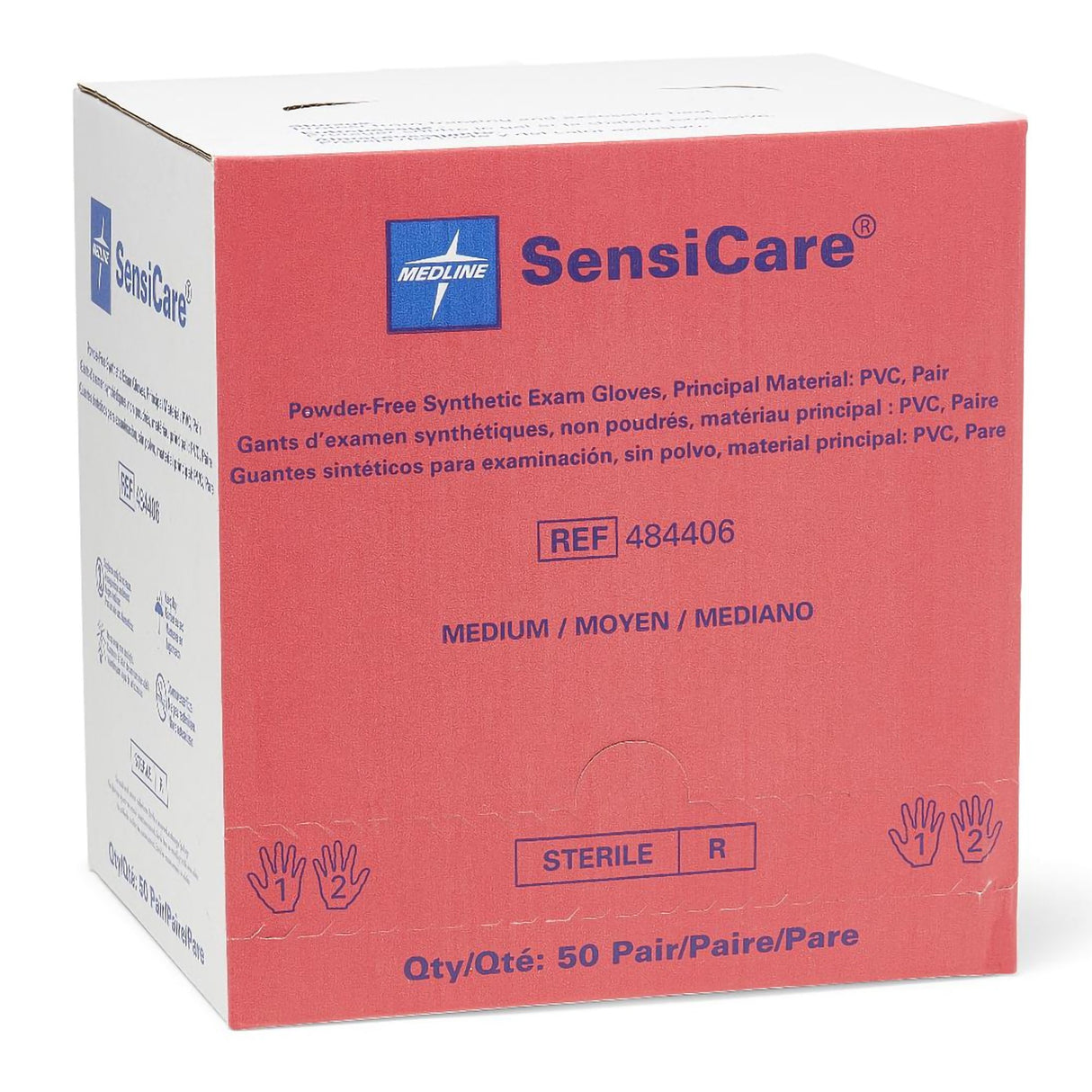 Exam Glove SensiCare® Medium Sterile Pair Stretch Vinyl Standard Cuff Length Smooth Beige Not Rated - BeHope