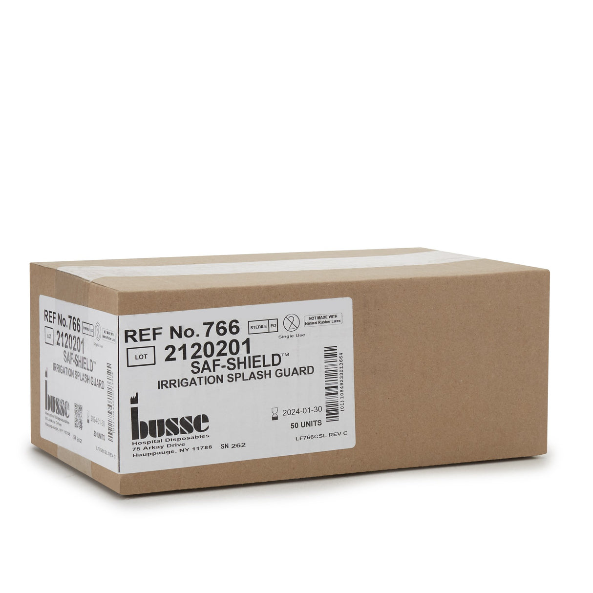 Irrigation Splash Guard Saf-Shield* 2 Exit Portals, Clear, Plastic, Angled Inlet, Sterile - BeHope