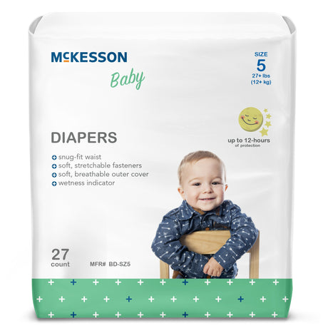 Unisex Baby Diaper McKesson Size 5 Disposable Heavy Absorbency - BeHope