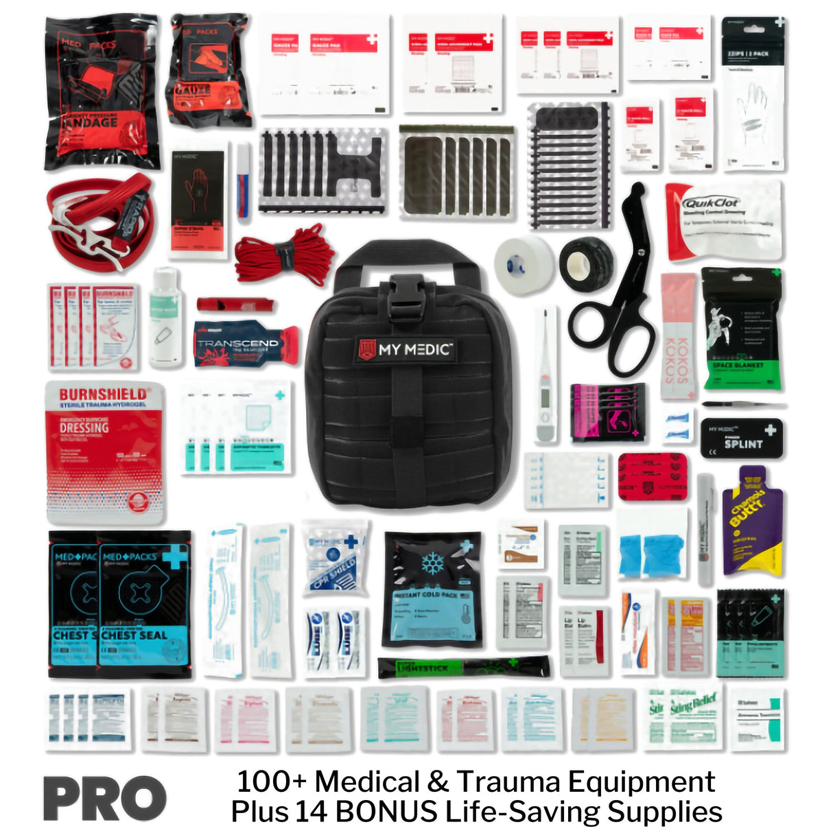 First Aid Kit My Medic™ MYFAK Pro Black Nylon Bag - BeHope