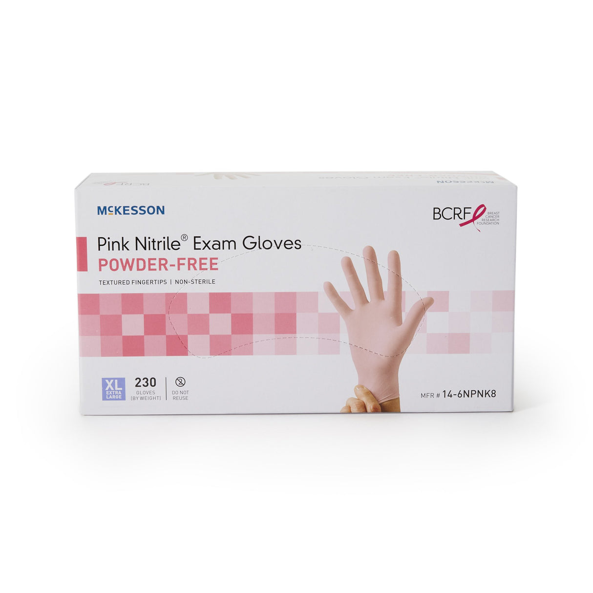 Exam Glove McKesson Pink Nitrile® X-Large NonSterile Nitrile Standard Cuff Length Textured Fingertips Pink Not Rated - BeHope