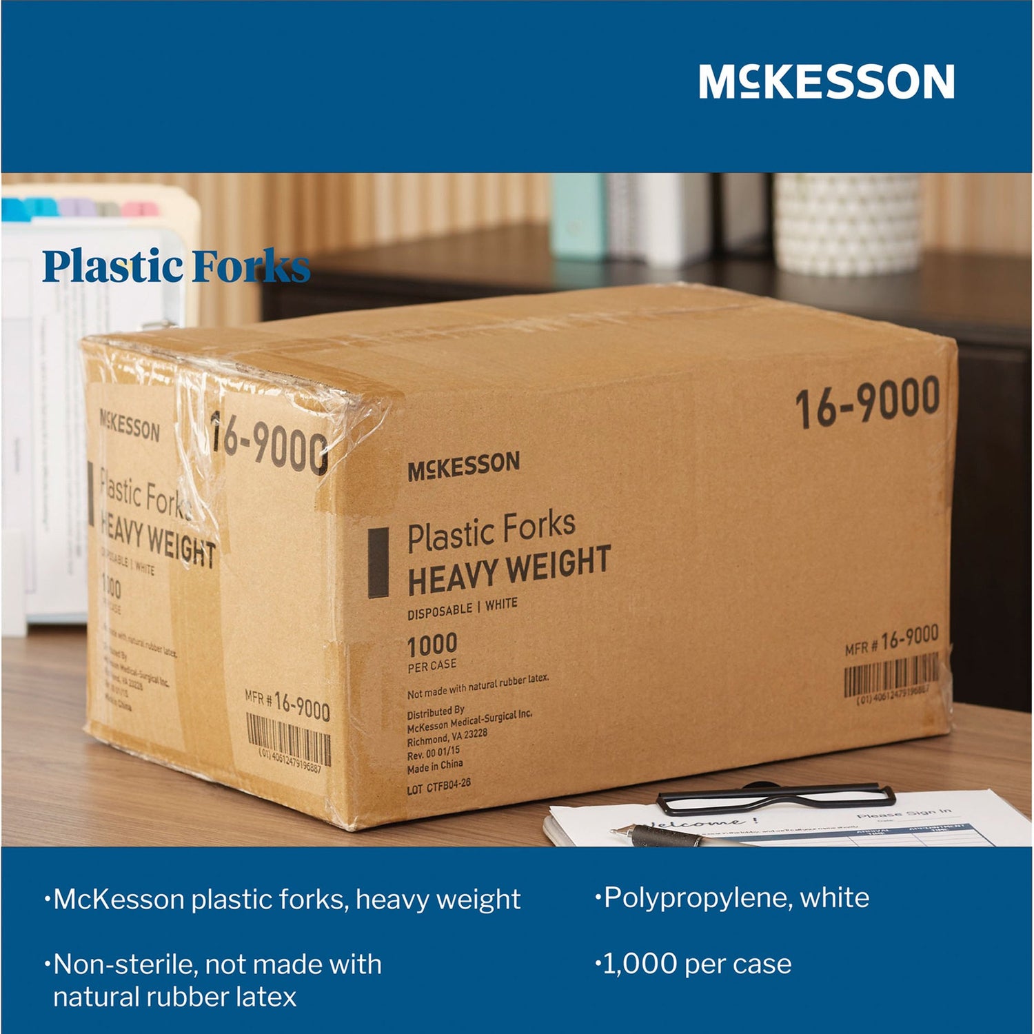 Fork McKesson Heavy Weight White Polypropylene - BeHope