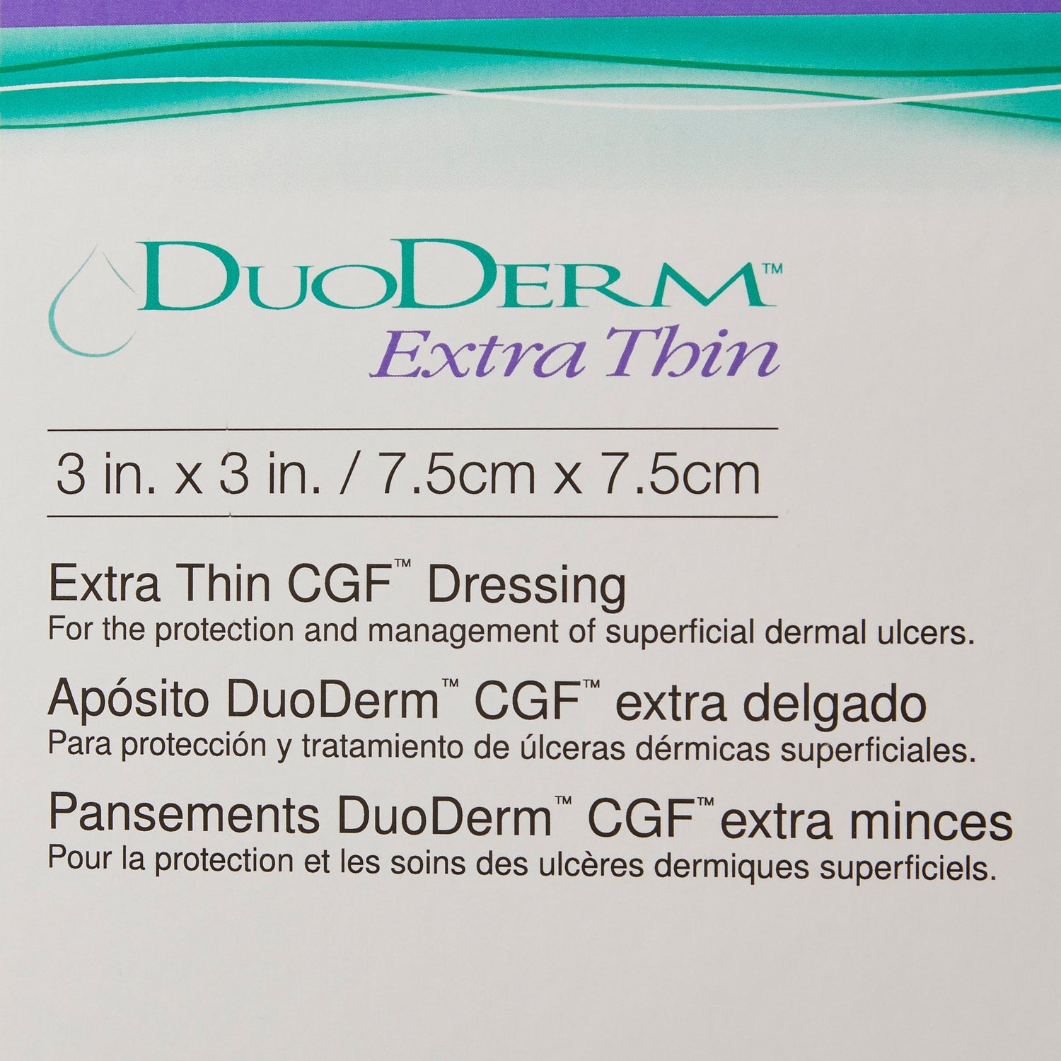 Thin Hydrocolloid Dressing DuoDERM Extra Thin CGF Film Backing 3 X 3 Inch Square Hydrocolloid / Film - BeHope