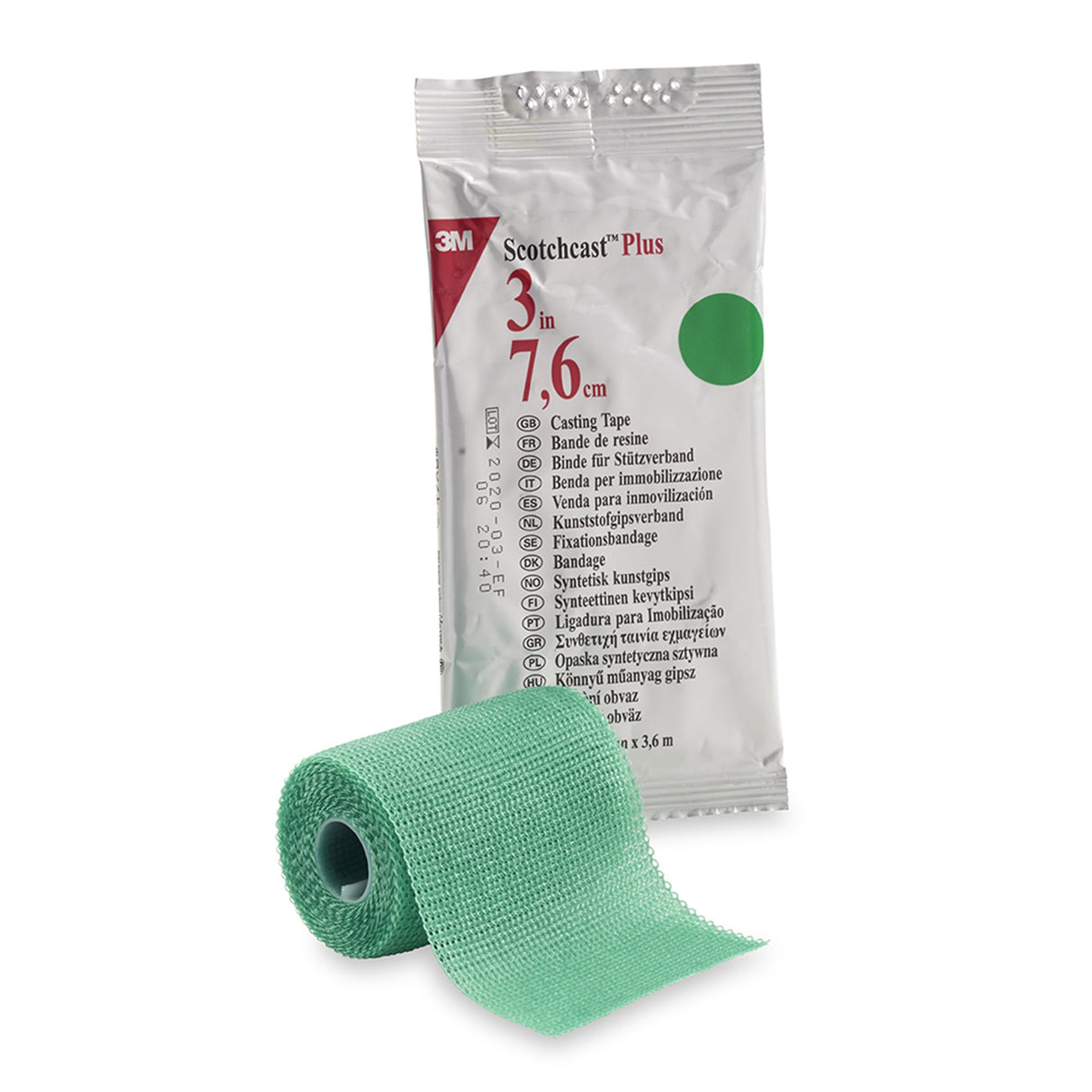 Cast Tape 3M™ Scotchcast™ Plus 3 Inch X 12 Foot Fiberglass / Resin Green - BeHope