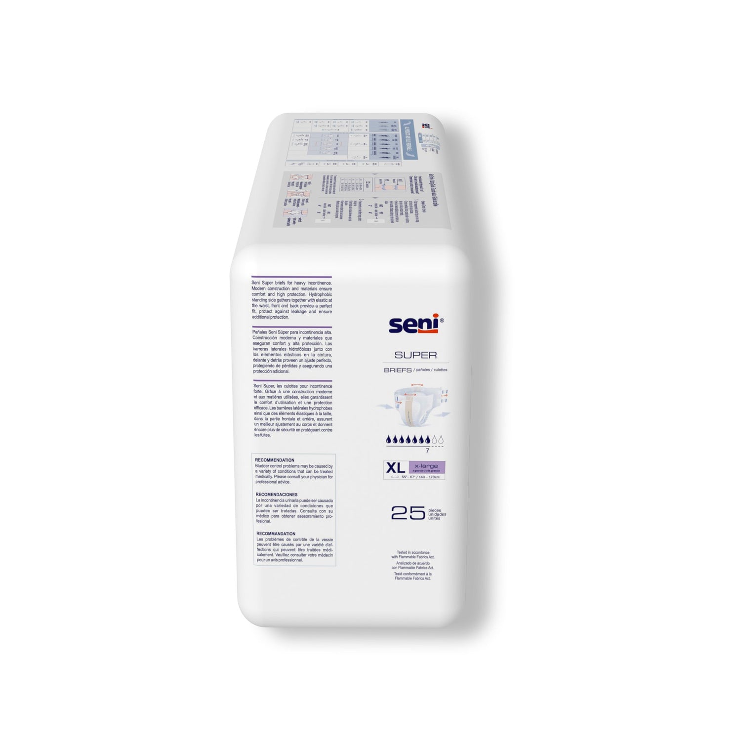 Unisex Adult Incontinence Brief Seni® Super X-Large Disposable Heavy Absorbency - BeHope