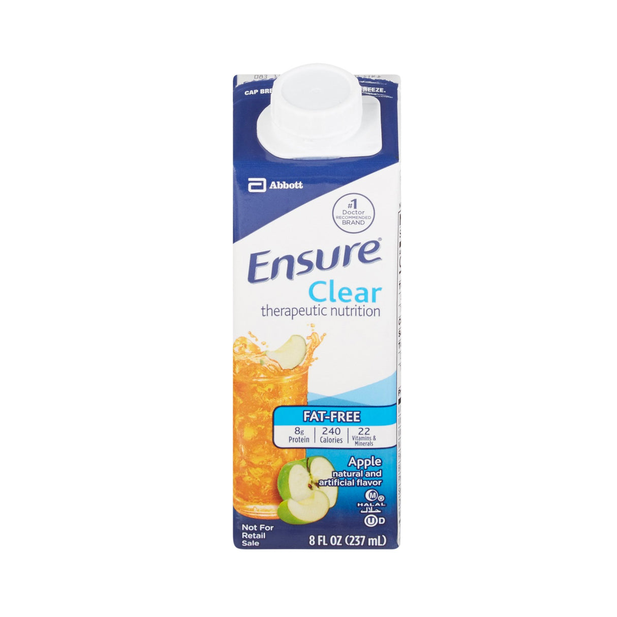 Oral Supplement Ensure® Clear Therapeutic Nutrition Apple Flavor Liquid 8 oz. Reclosable Carton - BeHope