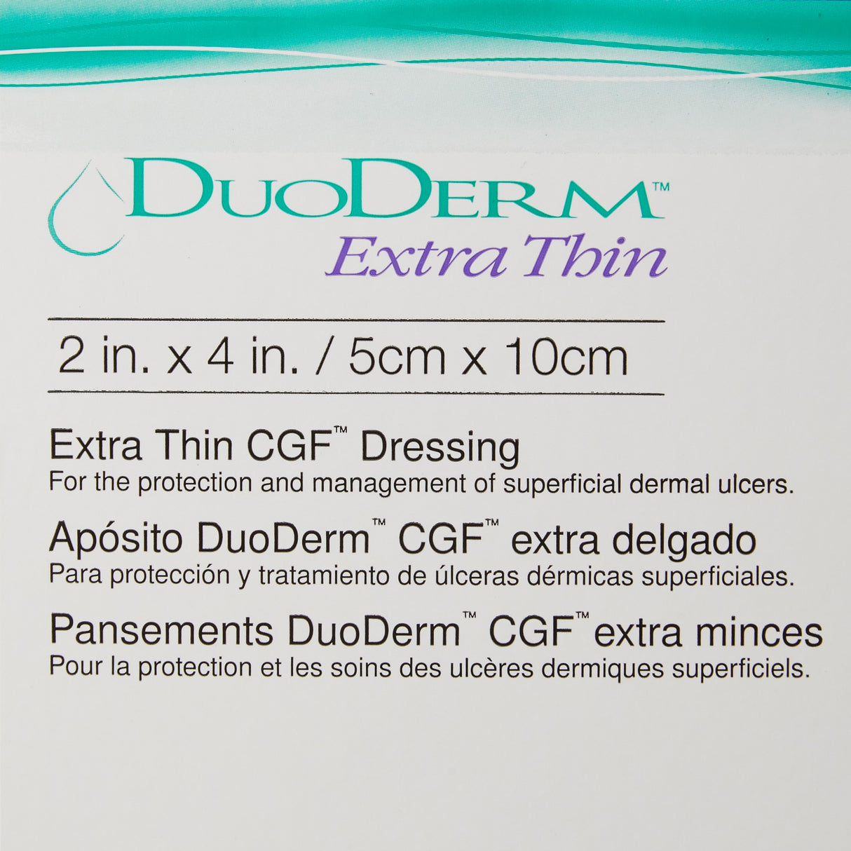 Thin Hydrocolloid Dressing DuoDERM® Extra Thin CGF® Film Backing 2 X 4 Inch Rectangle Hydrocolloid / Film - BeHope