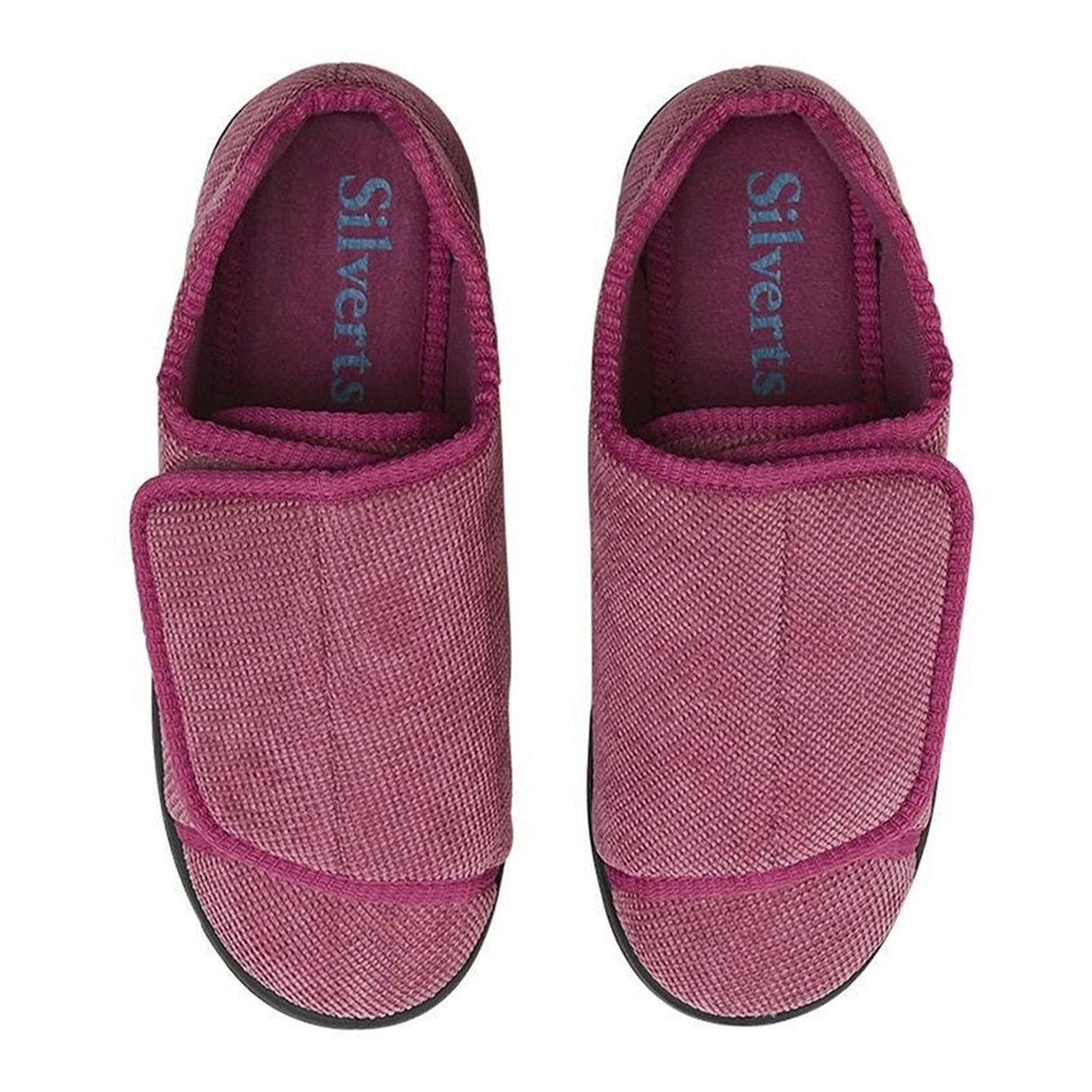 Slippers Silverts® Female Adult Size 10 / 2X-Wide Hard Sole Single Patient Use Dusty Rose - BeHope