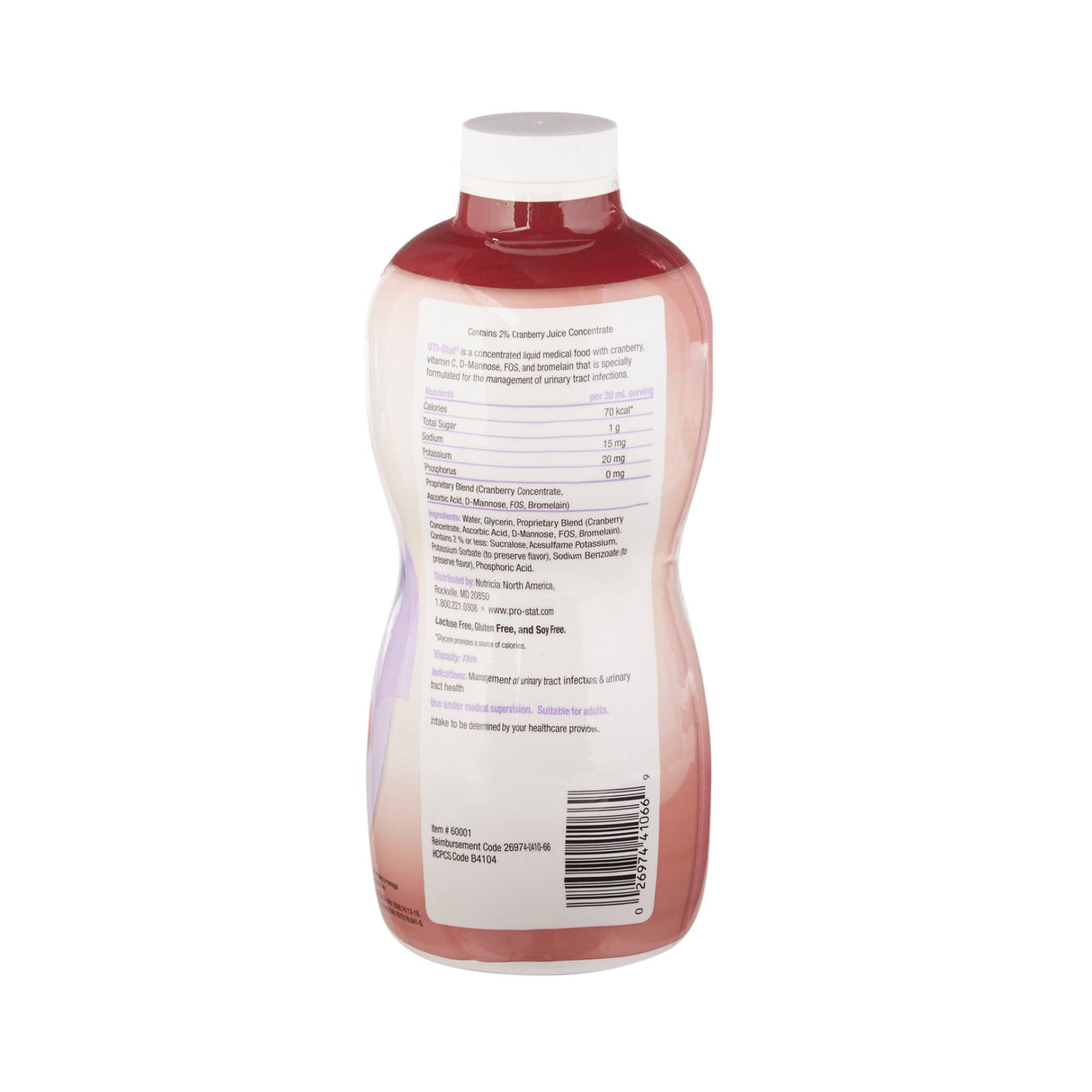 Oral Supplement UTI-Stat® Cranberry Flavor Liquid 30 oz. Bottle - BeHope