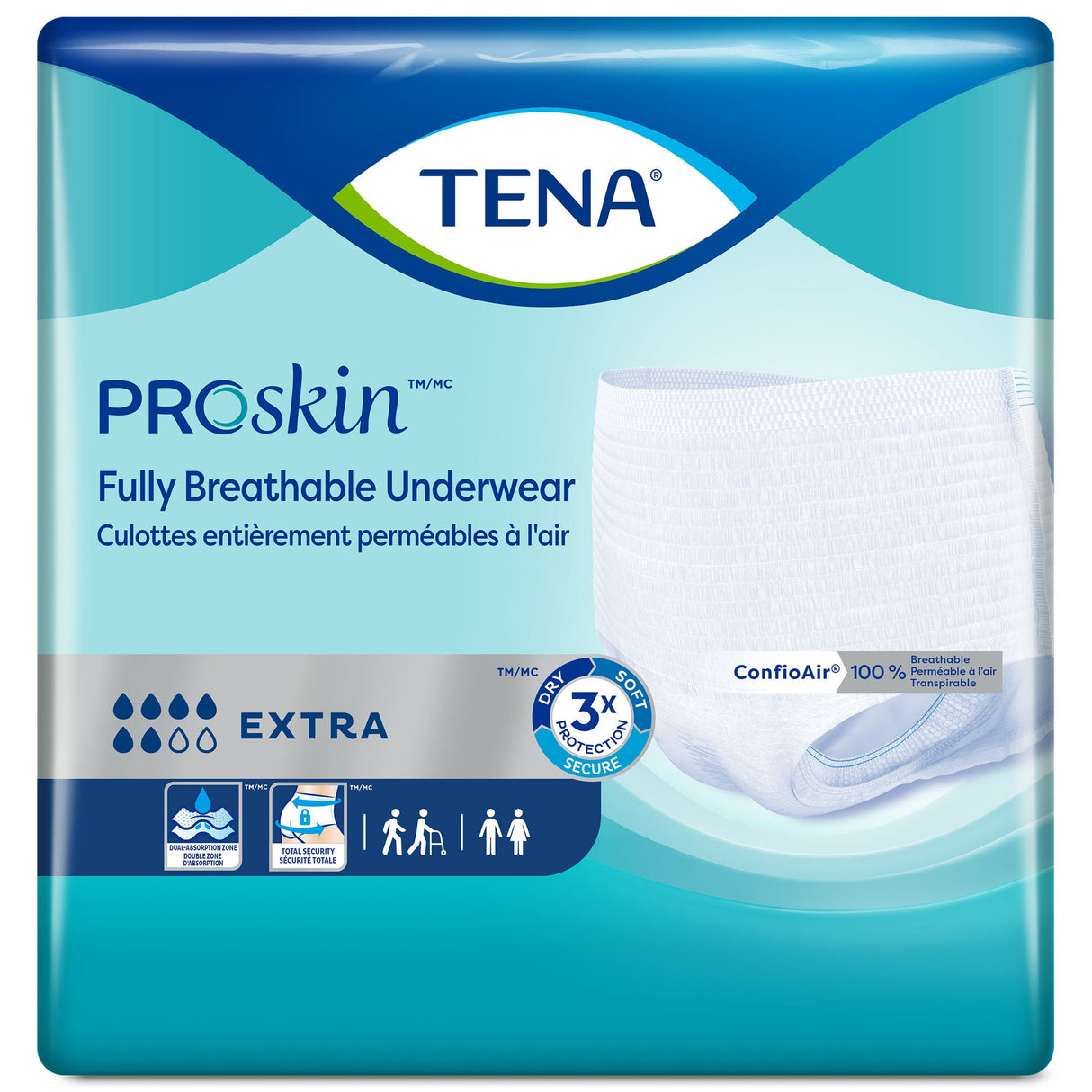 Unisex Adult Absorbent Underwear TENA® ProSkin™ Extra Pull On with Tear Away Seams 2X-Large Disposable Moderate Absorbency - BeHope