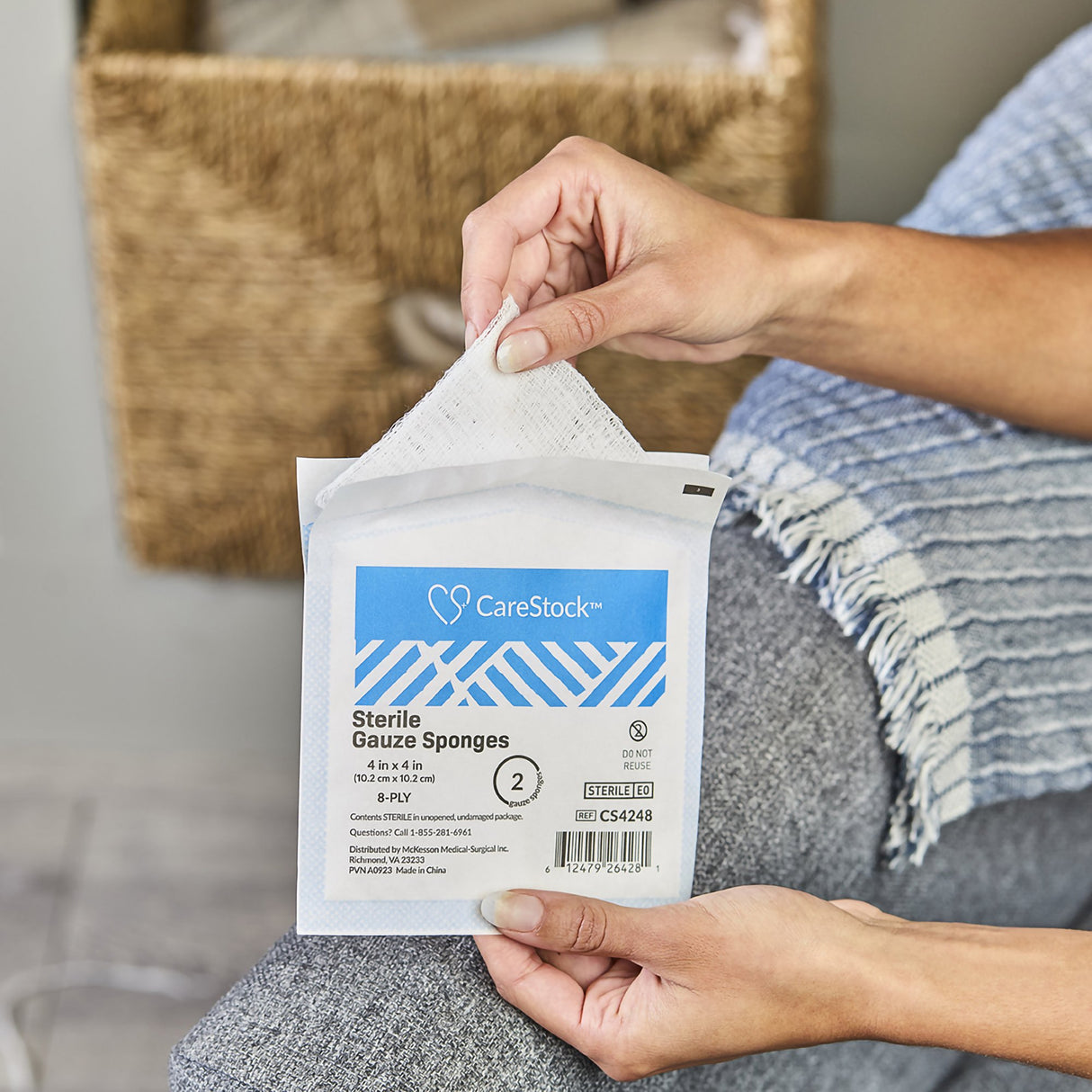 Gauze Sponge CareStock™ 4 X 4 Inch 8-Ply Sterile 2 per Pack - BeHope
