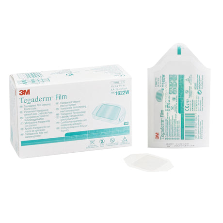 Transparent Film Dressing 3M™ Tegaderm™ 1-3/4 X 1-3/4 Inch Frame Style Delivery Rectangle Sterile - BeHope
