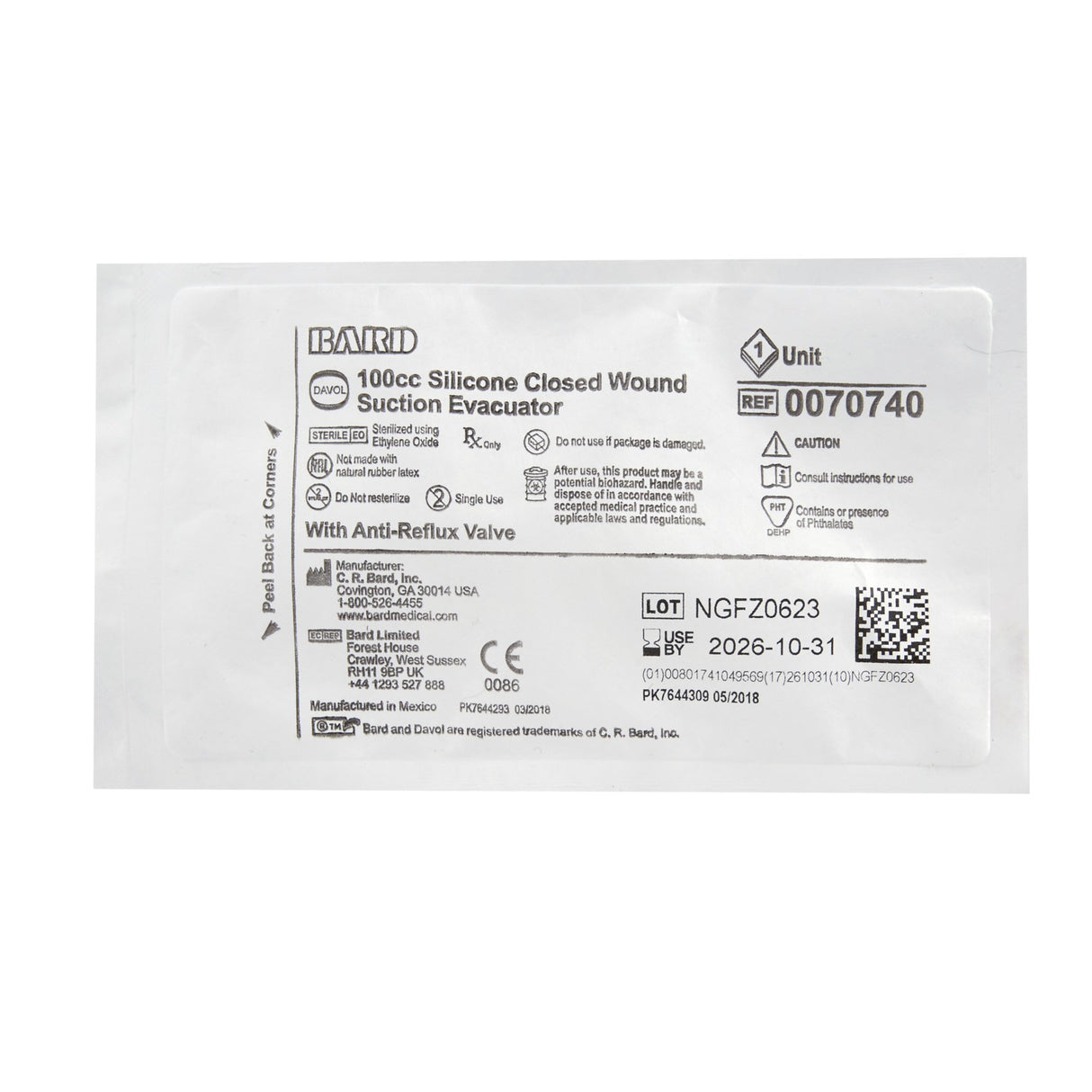 Bulb Evacuator Drainage Reliavac® 100 mL - BeHope