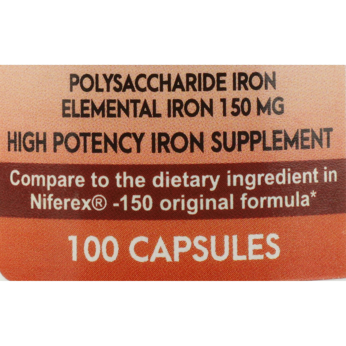 Mineral Supplement Geri-Care® Iron 150 mg Strength Capsule 100 per Bottle - BeHope