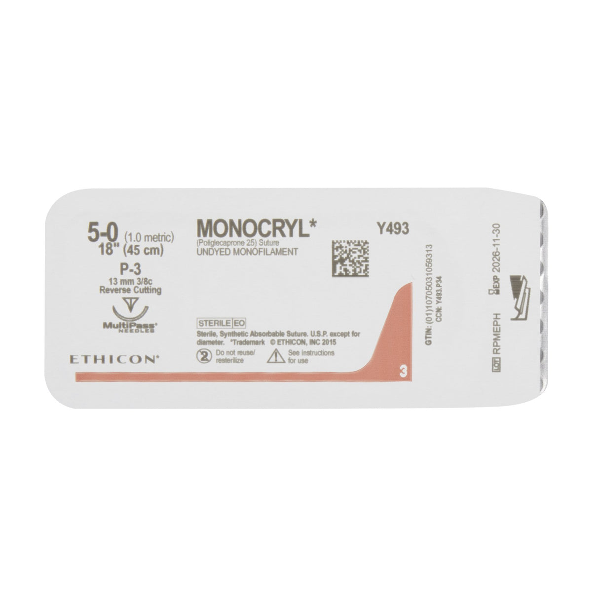 Absorbable Suture With Needle Monocryl™ Poliglecaprone Precision Reverse Cutting - BeHope