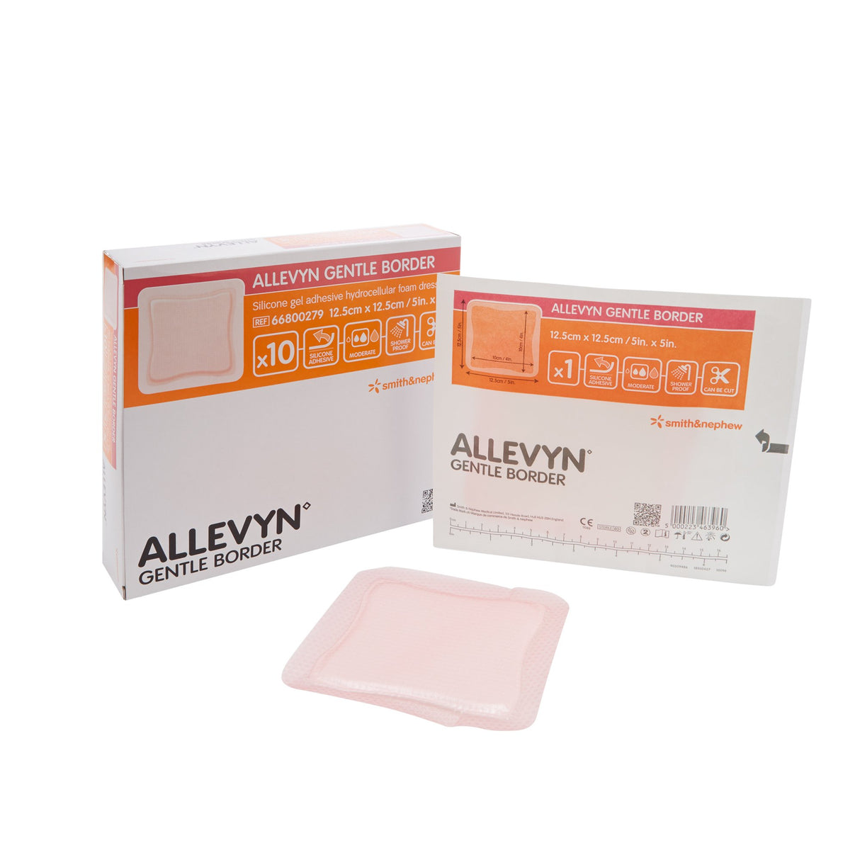 Foam Dressing Allevyn Gentle Border 5 X 5 Inch With Border Film Backing Silicone Gel Adhesive Square Sterile - BeHope