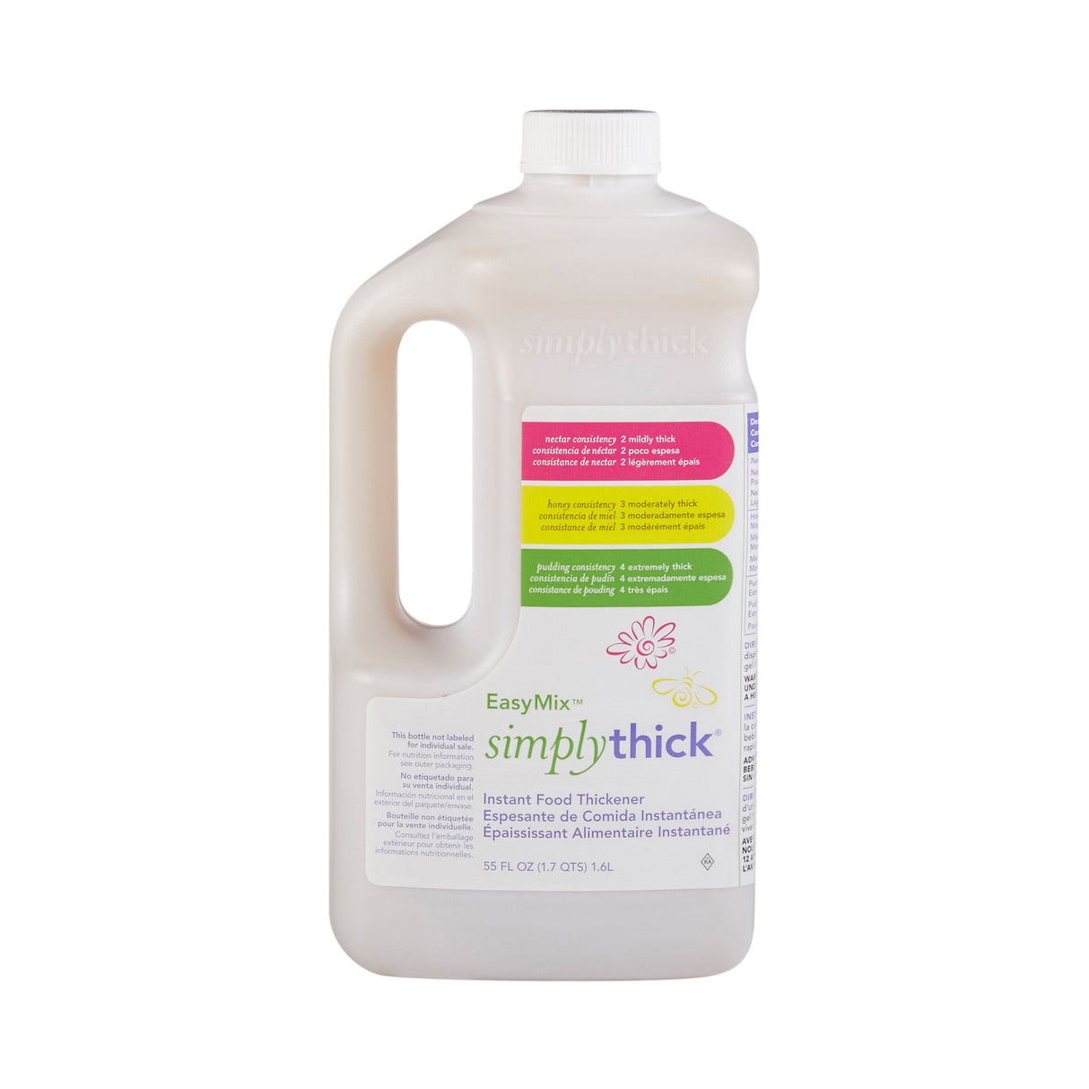 Food and Beverage Thickener SimplyThick® Easy Mix 1.6 Liter Pump Bottle Unflavored Gel IDDSI Level 2 Mildly Thick - BeHope