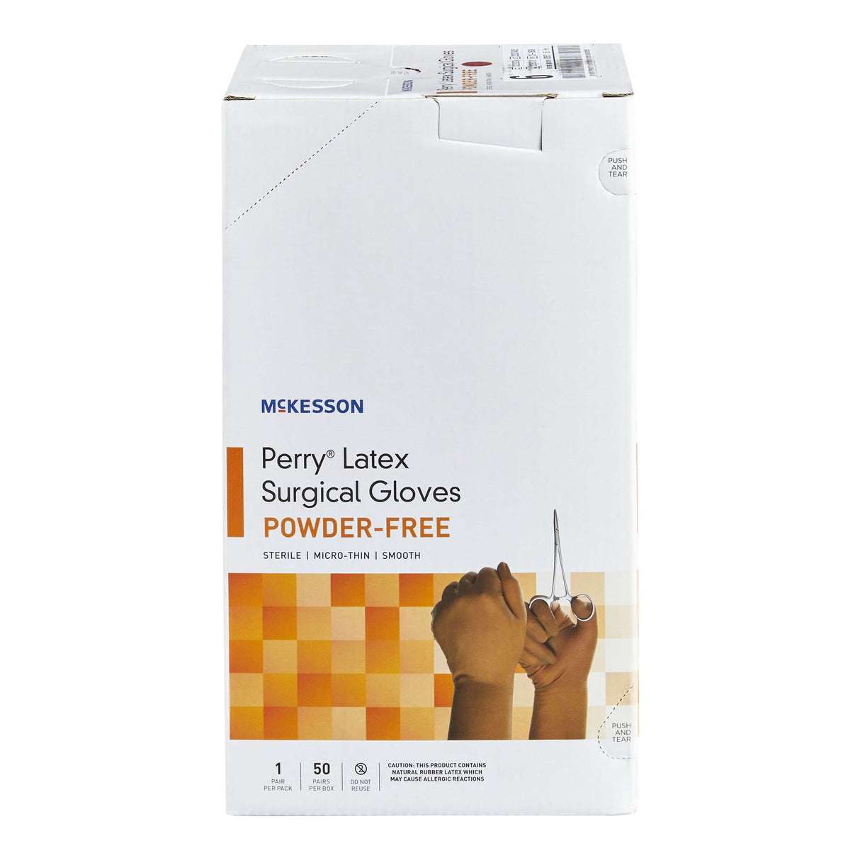 Surgical Glove McKesson Perry® Size 6 Sterile Latex Standard Cuff Length Smooth Brown Not Chemo Approved - BeHope