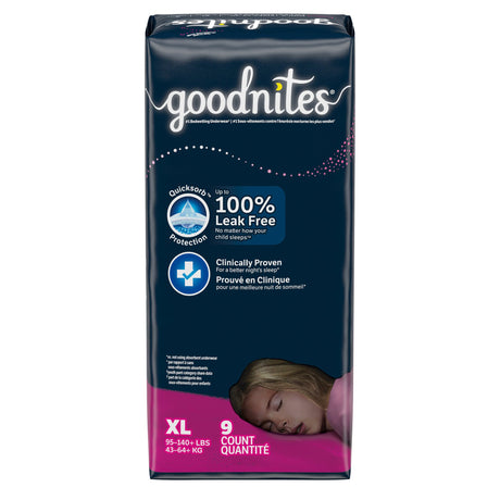 Female Youth Absorbent Underwear GoodNites® Pull On with Tear Away Seams X-Large Disposable Heavy Absorbency - BeHope